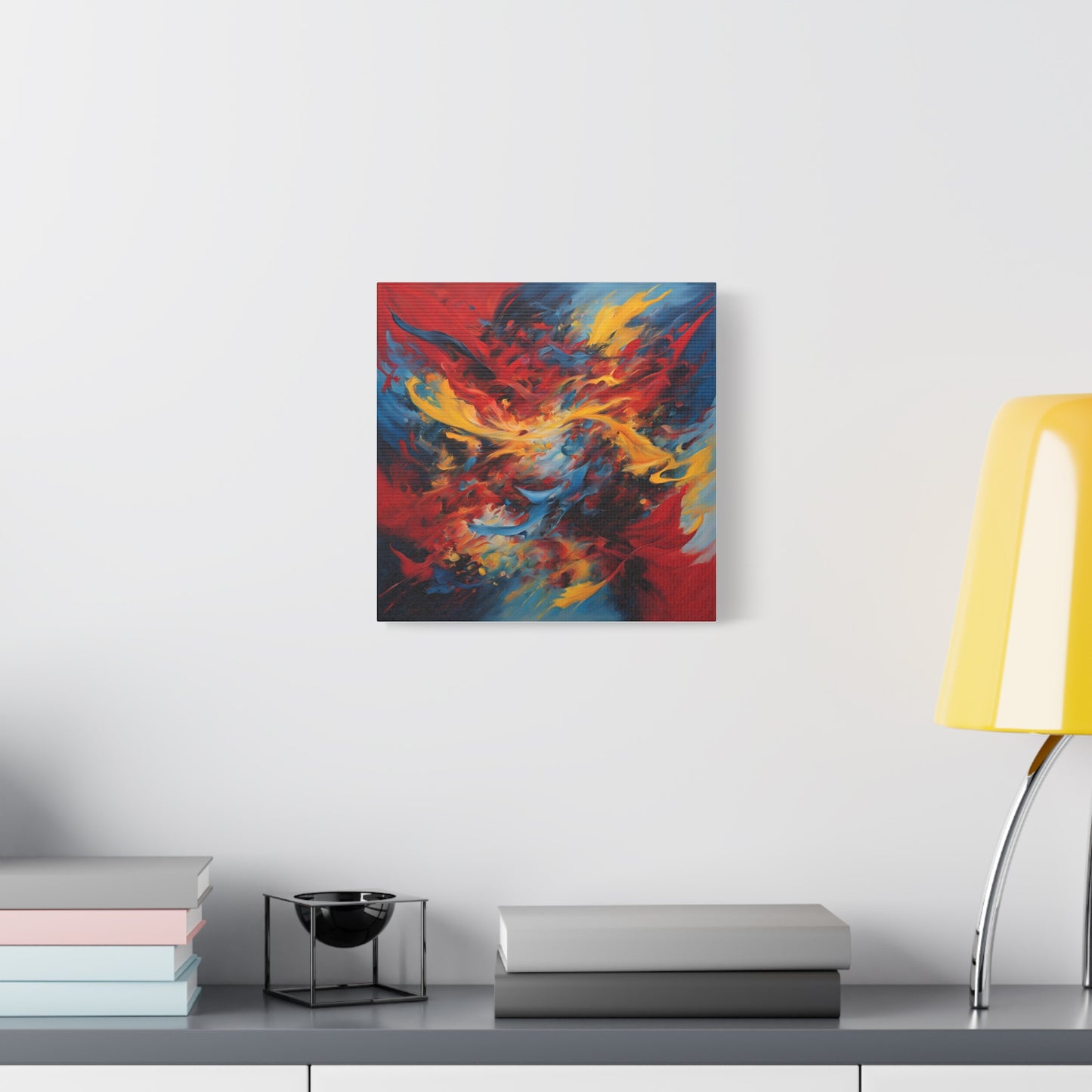 Vibrant Abstract Canvas Wall Art - Colorful Flame Design