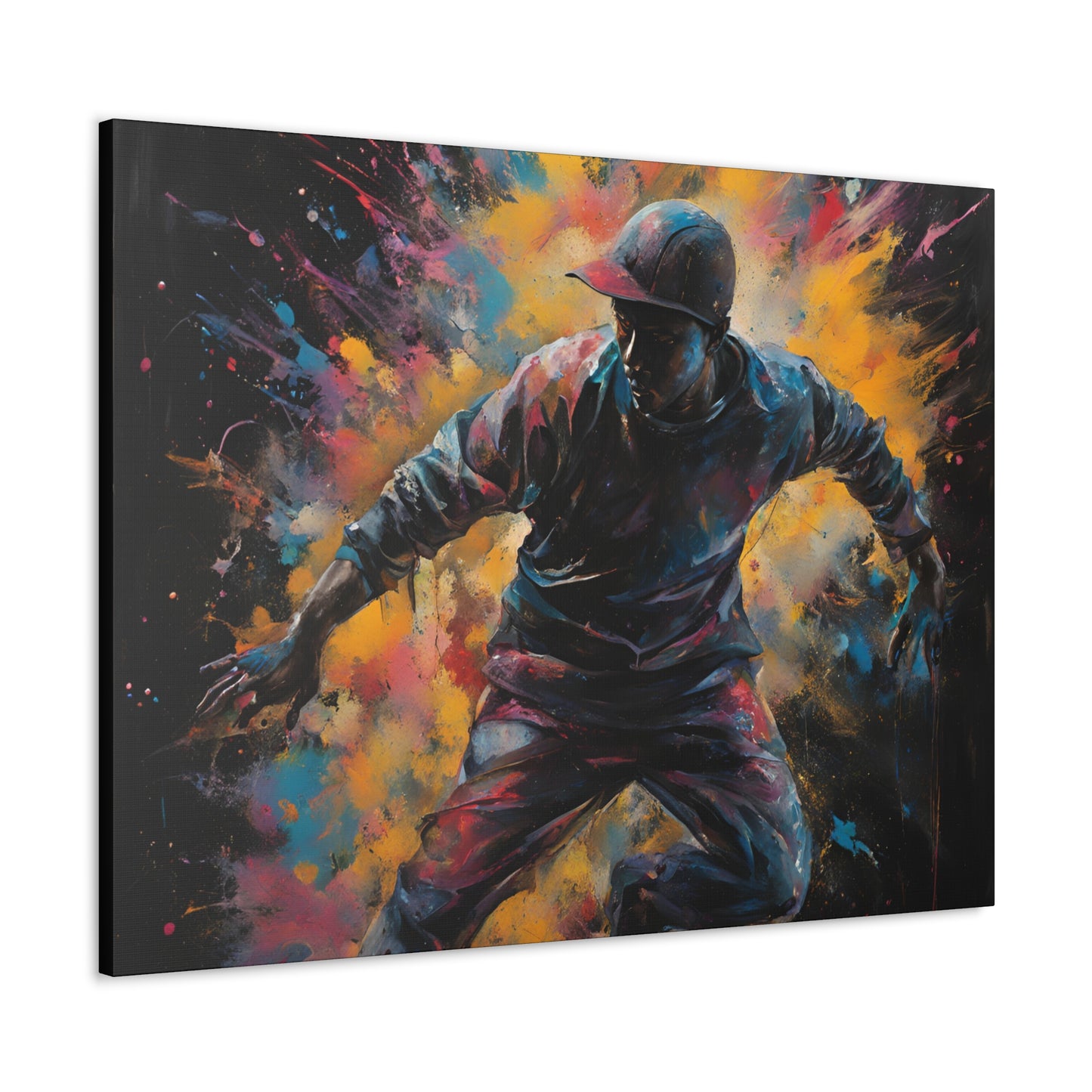 Canvas Wraps - Dynamic Street Performer Urban Art Design