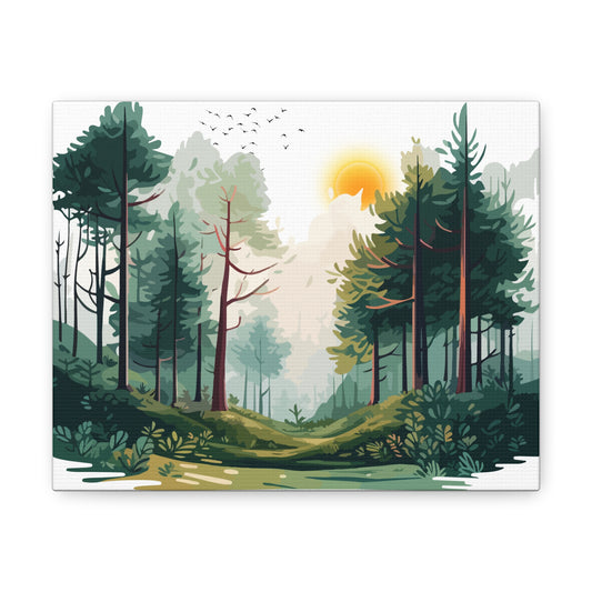 Serene Forest Canvas Gallery Wrap – Nature Wall Art for Home Decor