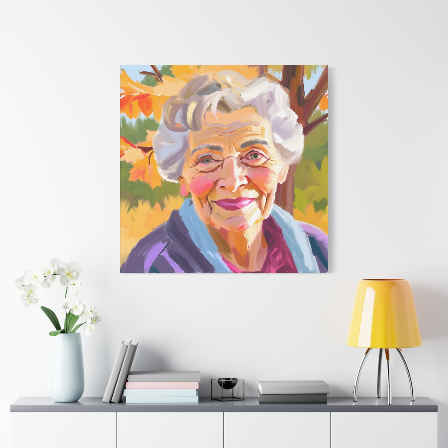 Inspirational Grandma Canvas Art - 12x12" Stretched Wall Decor for Family Love