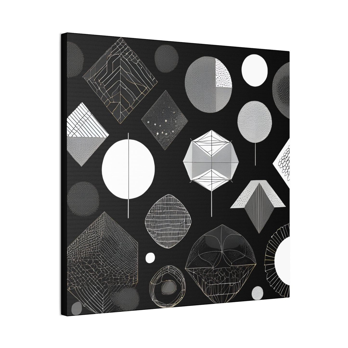 Modern Geometric Wall Art Canvas - Black and White Design for Home Decor Abstract Wall Art