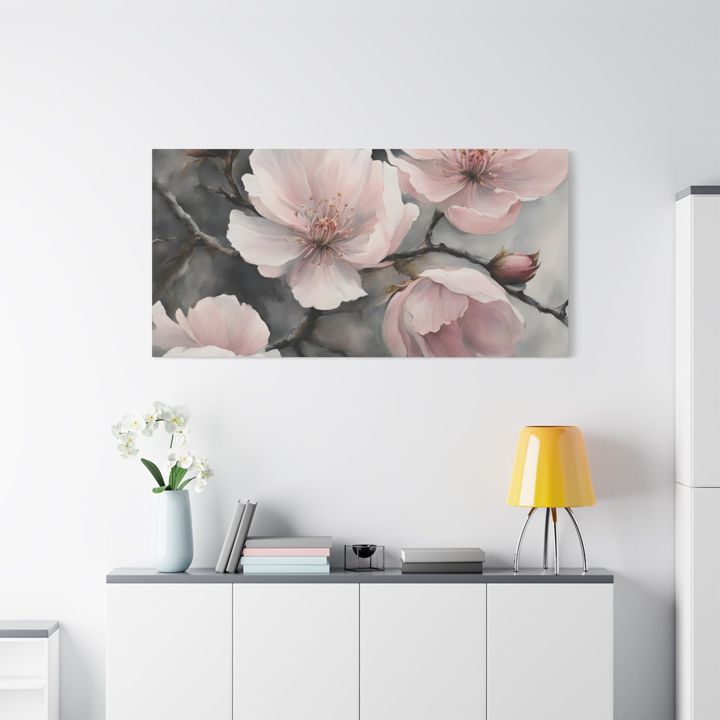 Cherry Blossom Matte Canvas Art – Elegant Floral Wall Décor | Crafted Canvass