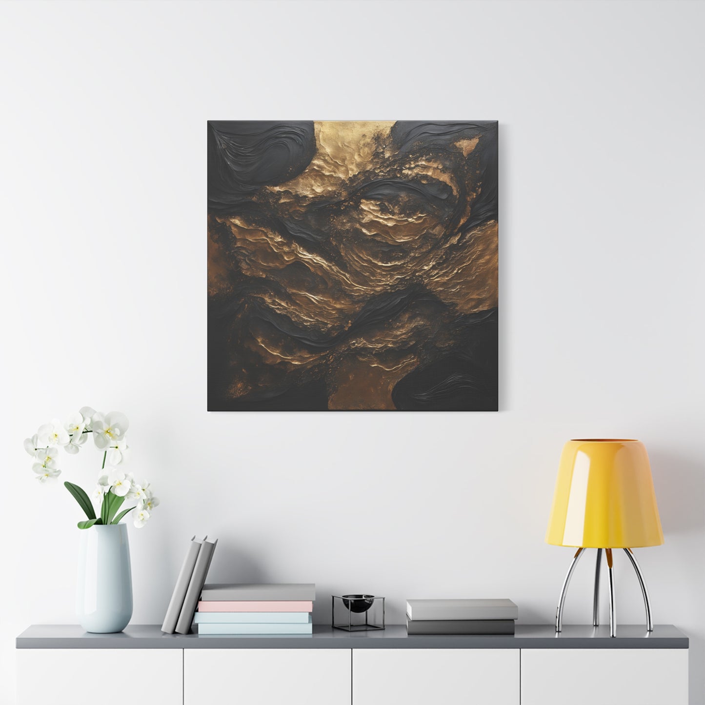 Abstract Gold Wave Canvas Art | Modern Home Decor