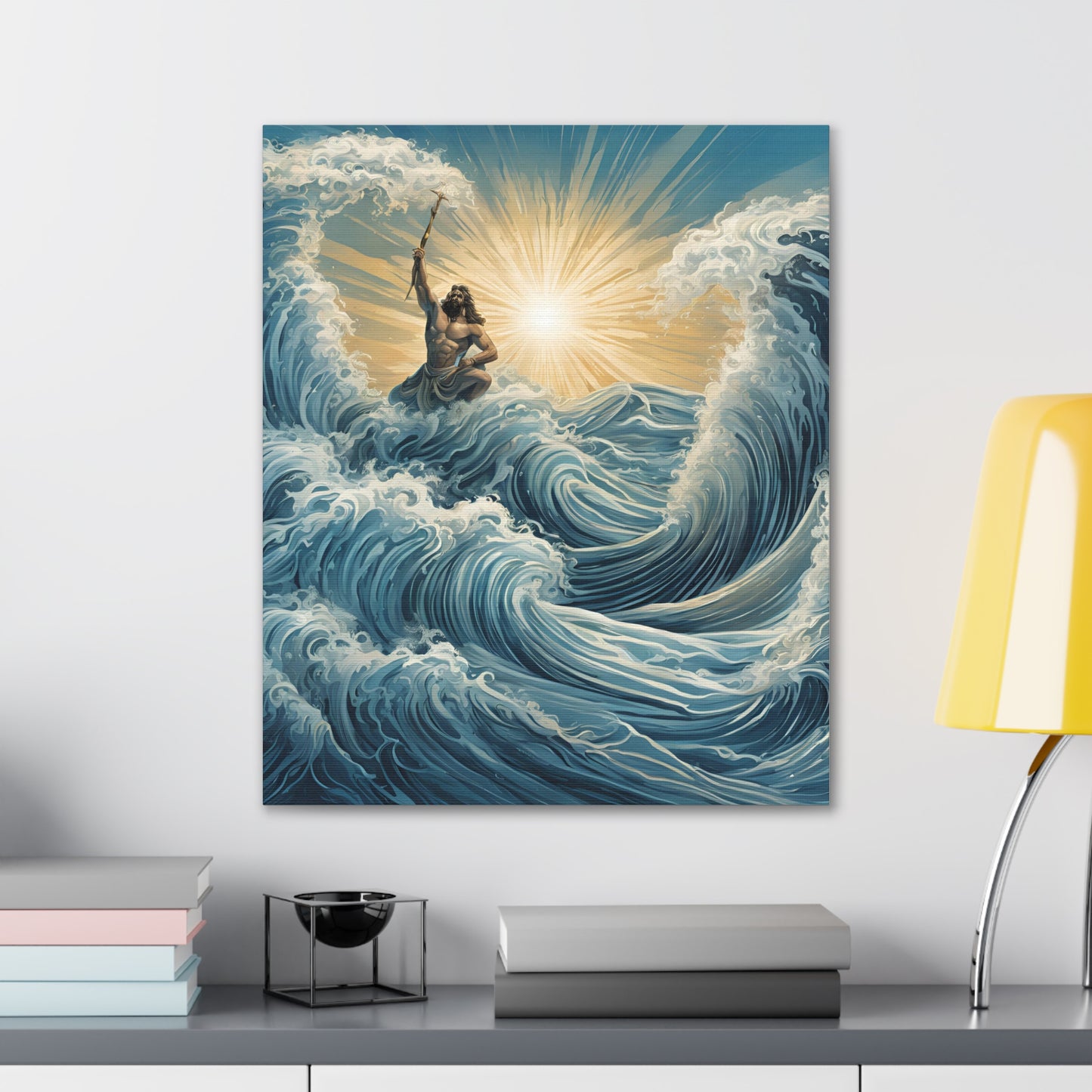 Majestic Canvas Gallery Wrap - Oceanic Waves & Sunlight