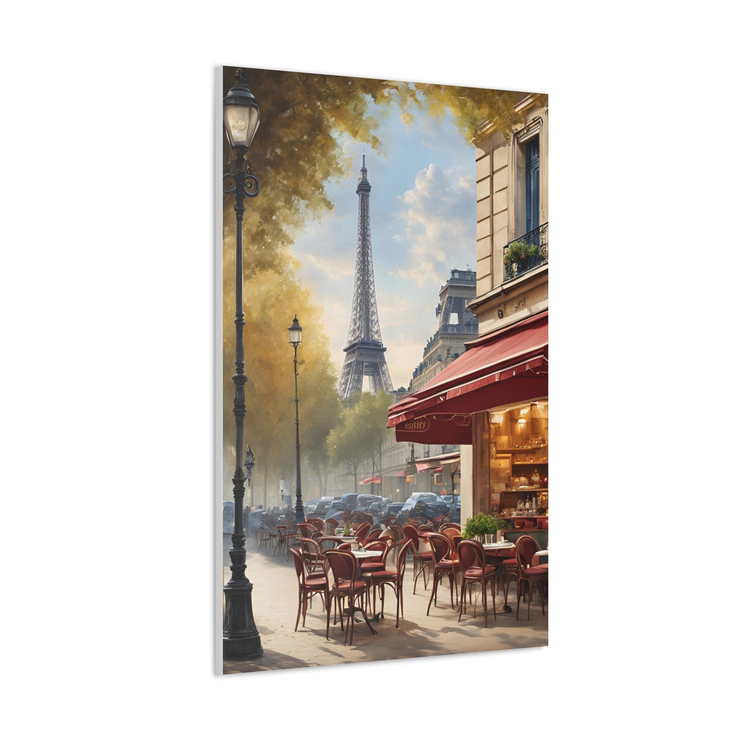 Parisian Café Canvas Gallery Wrap - Scenic Wall Decor for Home & Office