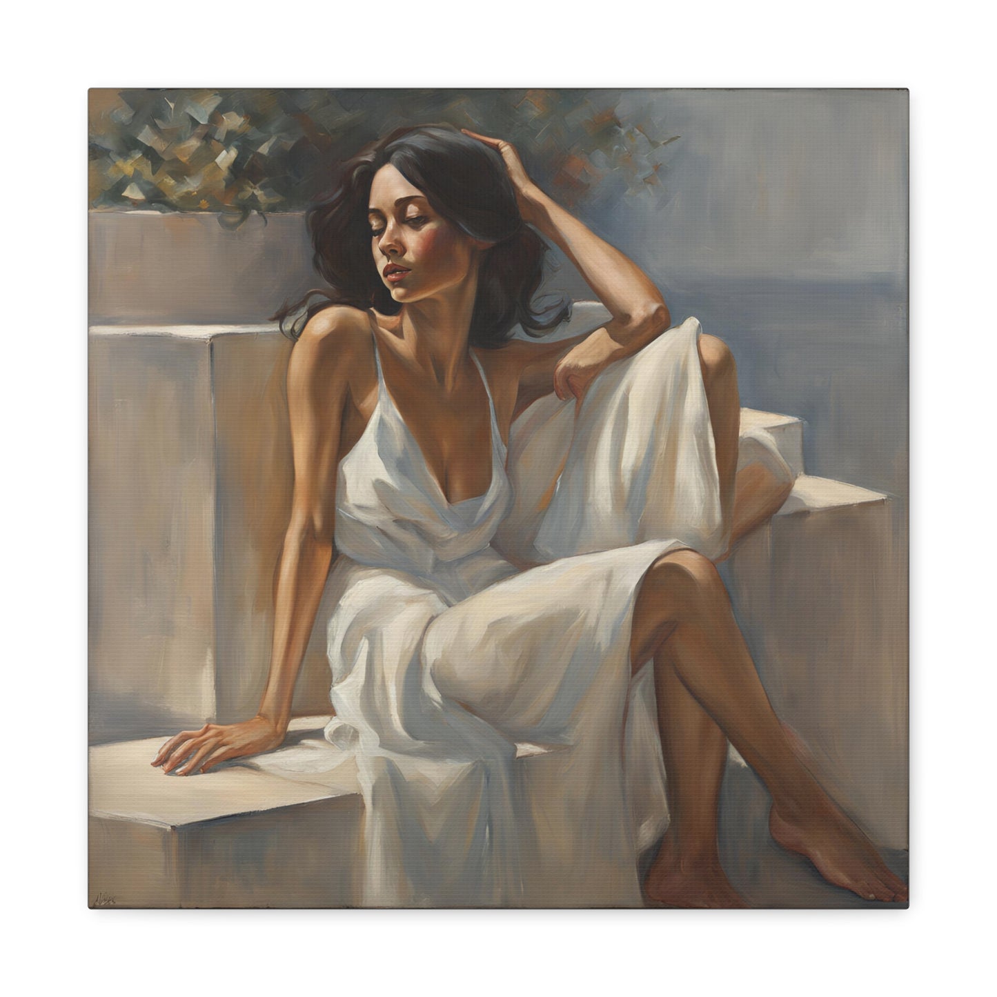 Elegant Canvas Gallery Wrap - Serene Art for Home Décor Figurative art