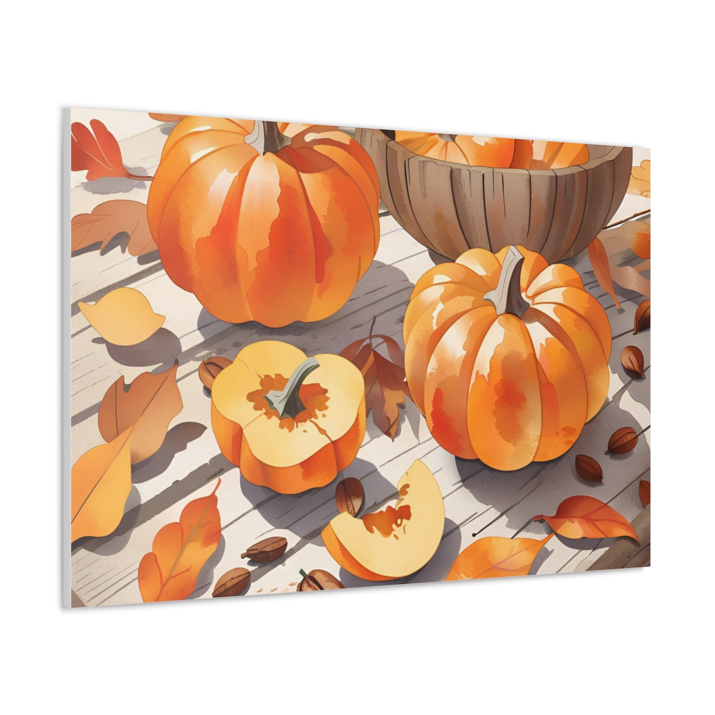 Autumn Pumpkin Canvas Gallery Wraps - Fall Decor for Home and Holidays Still Life Art