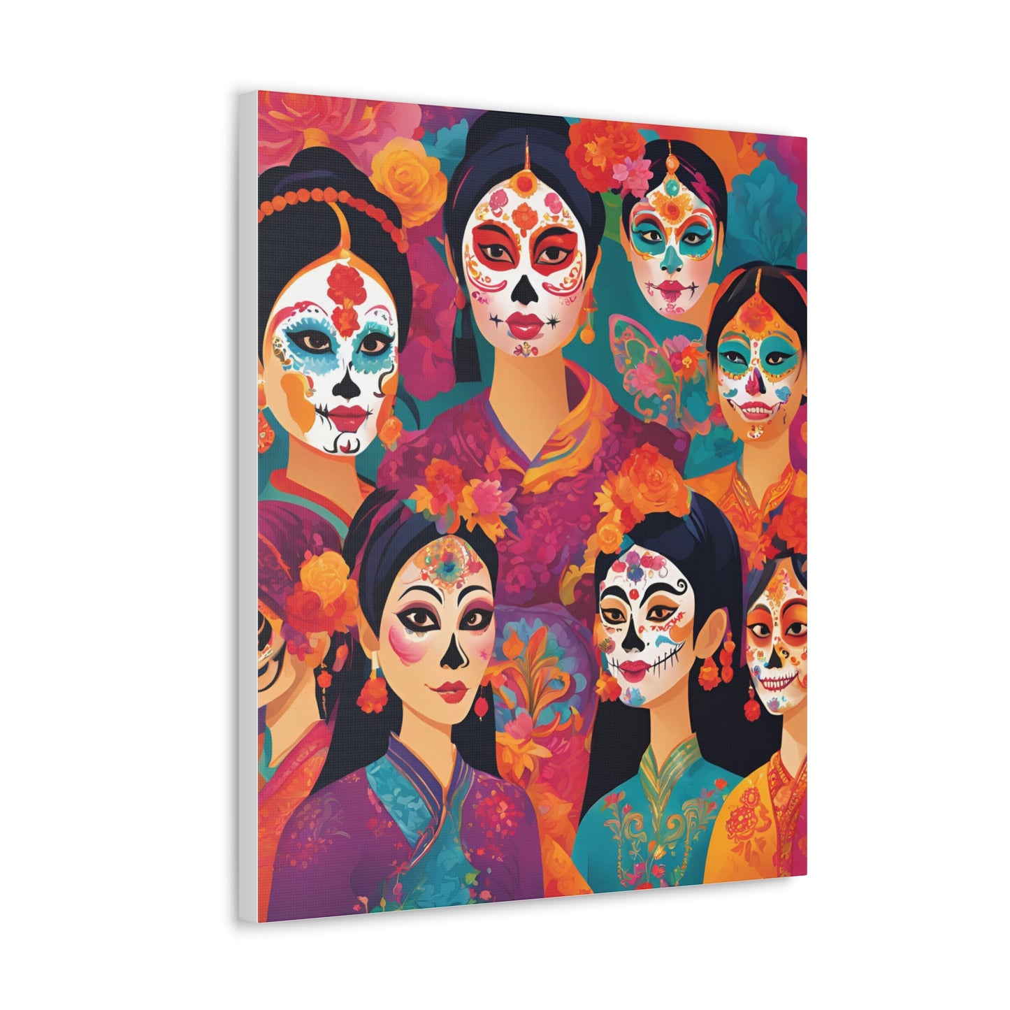 Vibrant Day of the Dead Canvas Gallery Wraps - Celebrating Life and Heritage