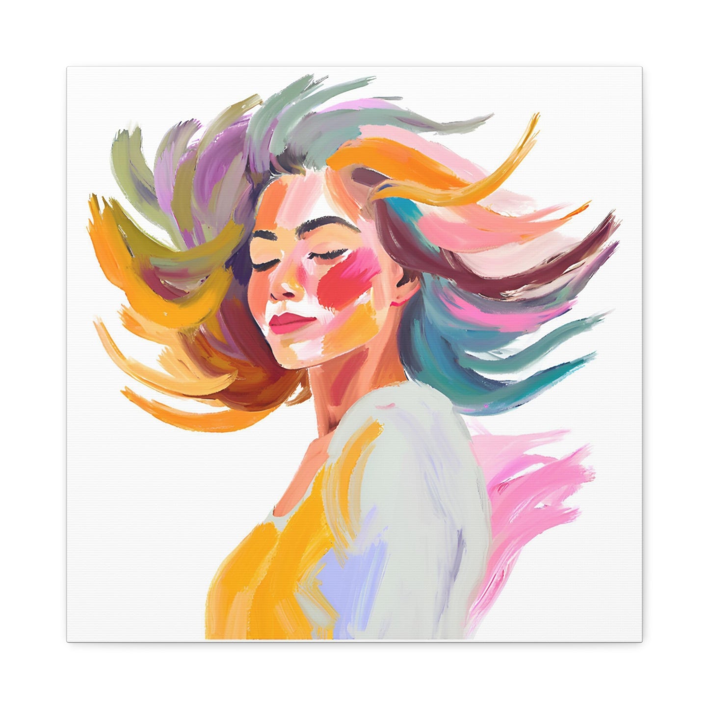 Colorful Abstract Canvas Wall Art - Feminine Beauty Design