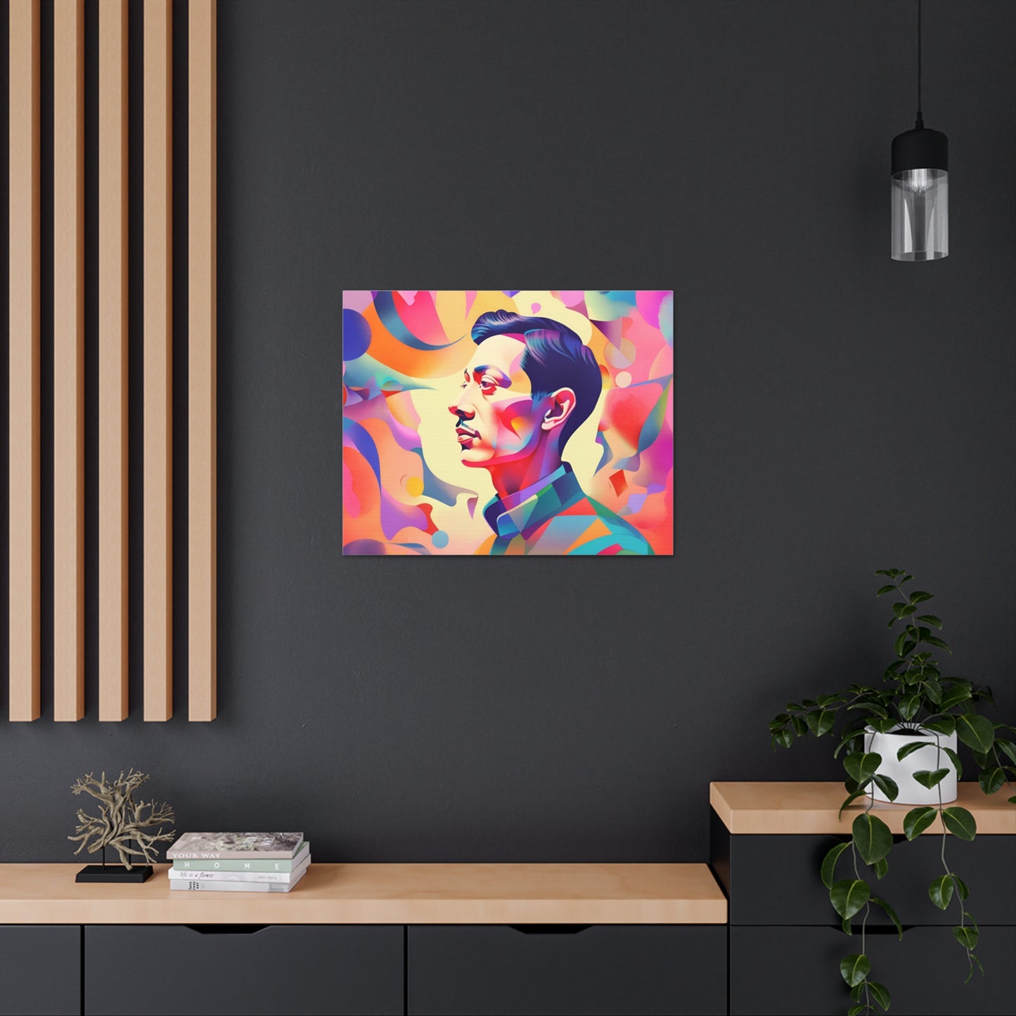 Vibrant Canvas Gallery Wrap - Abstract Male Portrait Art