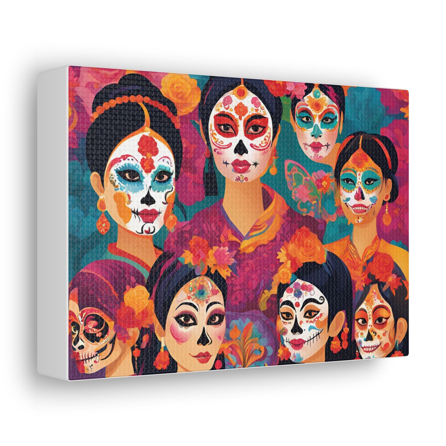 Vibrant Day of the Dead Canvas Gallery Wraps - Celebrating Life and Heritage