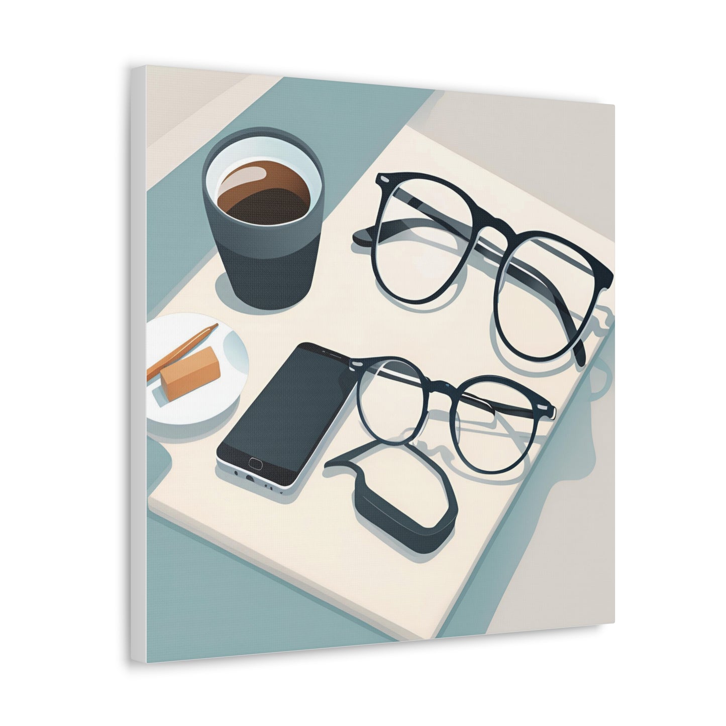 Modern Coffee & Glasses Canvas Gallery Wrap