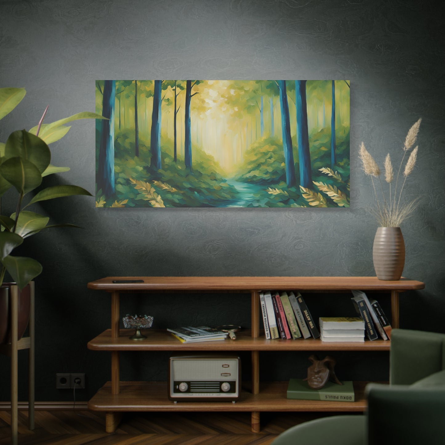 Serene Forest Matte Canvas Wall Art – Tranquil Nature Landscape Print