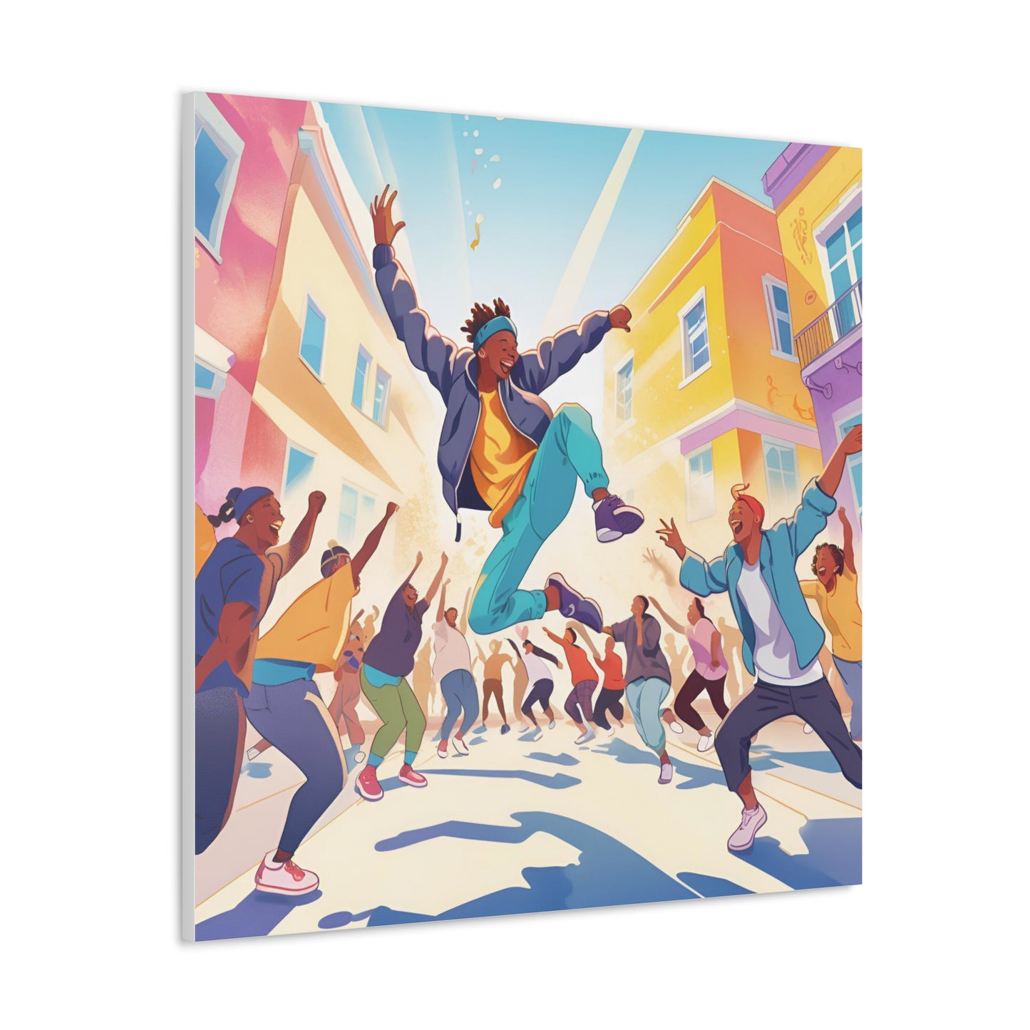 Vibrant Street Performer Celebration Canvas Gallery Wrap