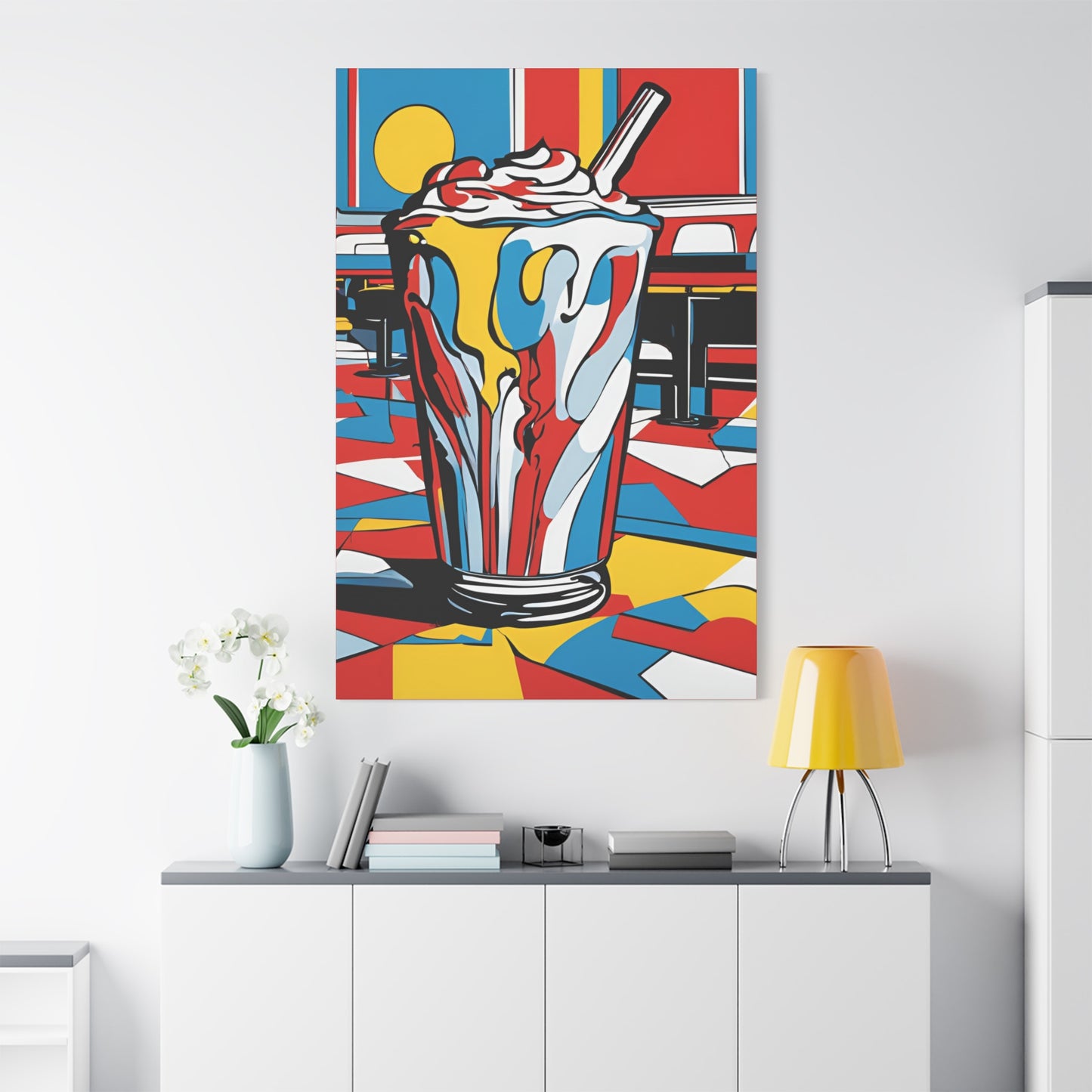 Retro Milkshake Canvas Wall Art – Fun & Vibrant Diner-Inspired Decor