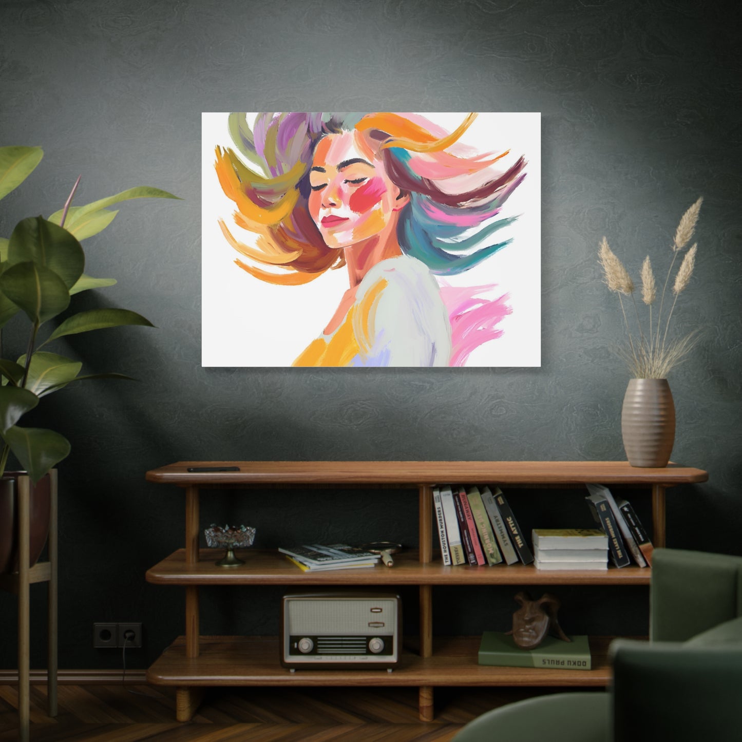 Colorful Abstract Canvas Wall Art - Feminine Beauty Design