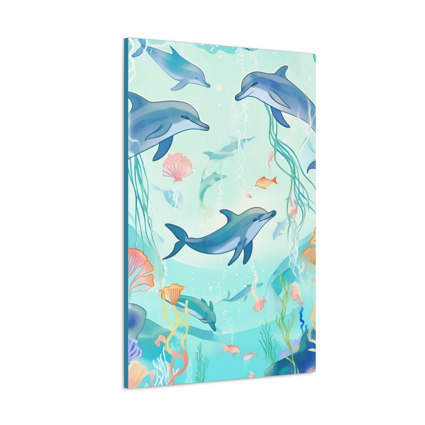 Dolphin Canvas Gallery Wrap - Ocean Art Decor for For Kids