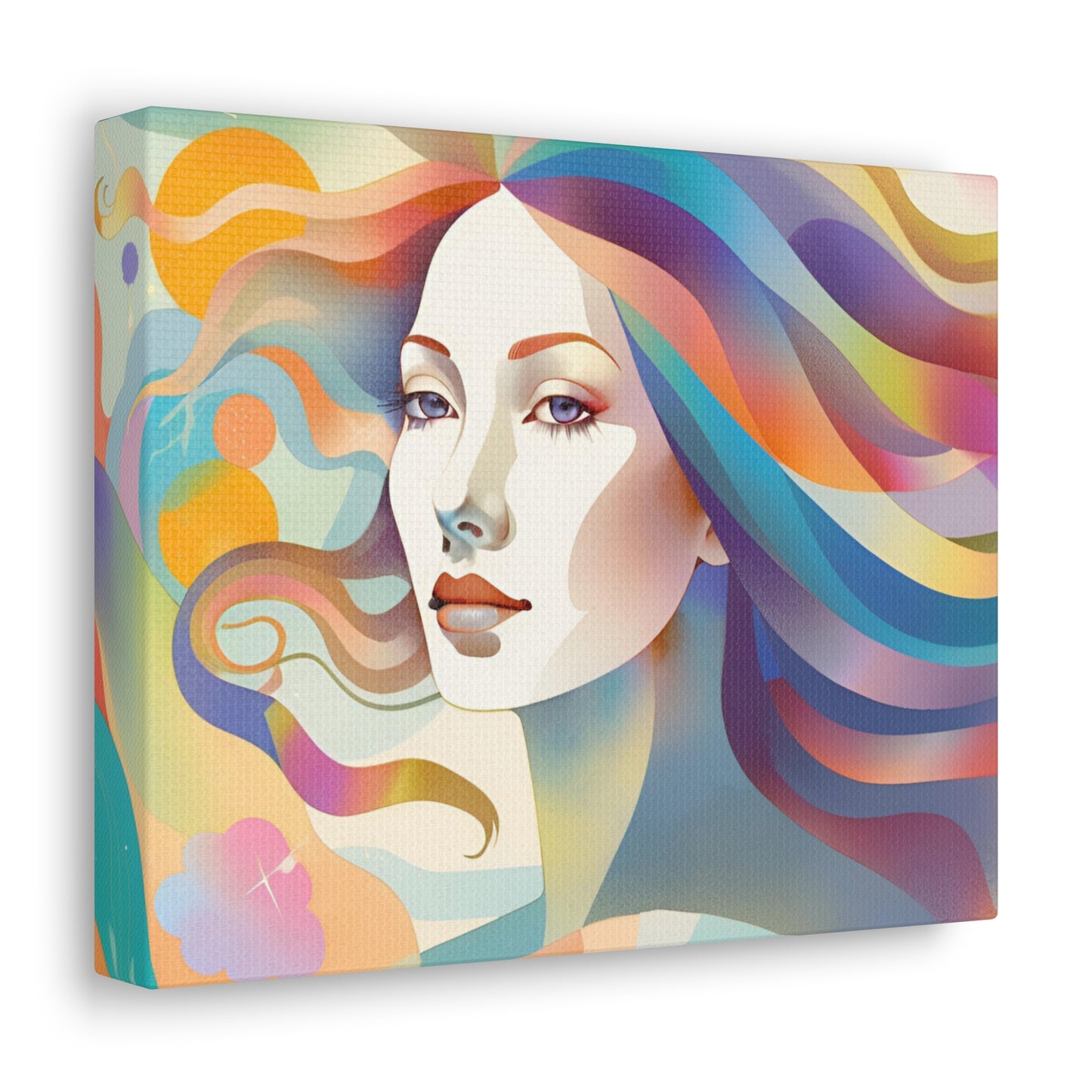 Canvas Gallery Wrap - Abstract Woman Colorful Wall Art