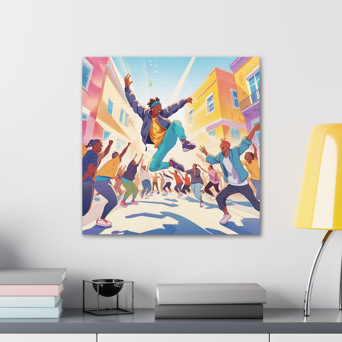 Vibrant Street Performer Celebration Canvas Gallery Wrap