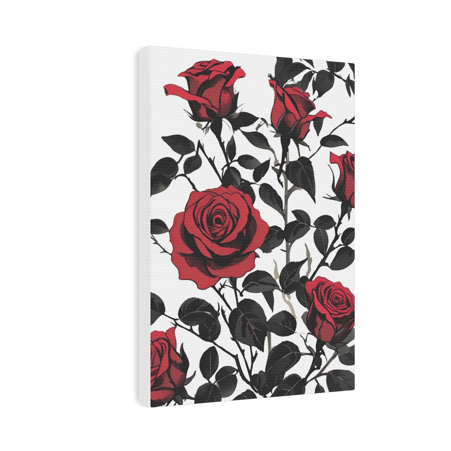 Elegant Floral Canvas Photo Tile - Red Roses Wall Art