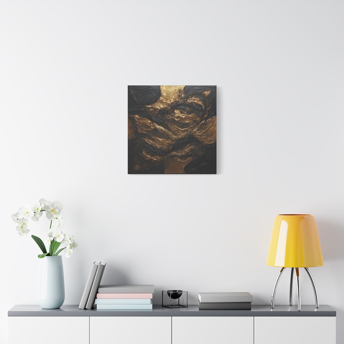 Abstract Gold Wave Canvas Art | Modern Home Decor