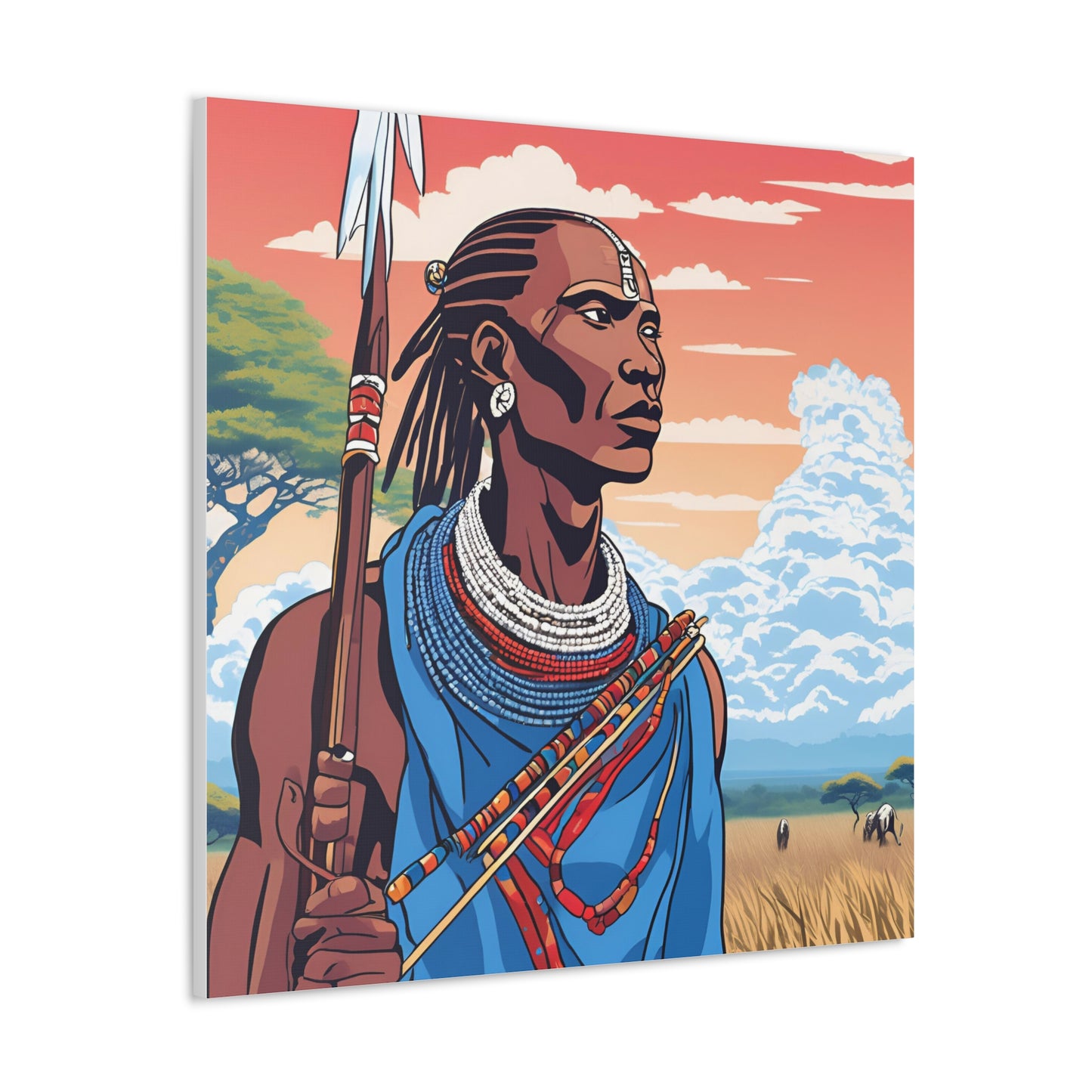 Canvas Gallery Wrap - African Warrior Artwork