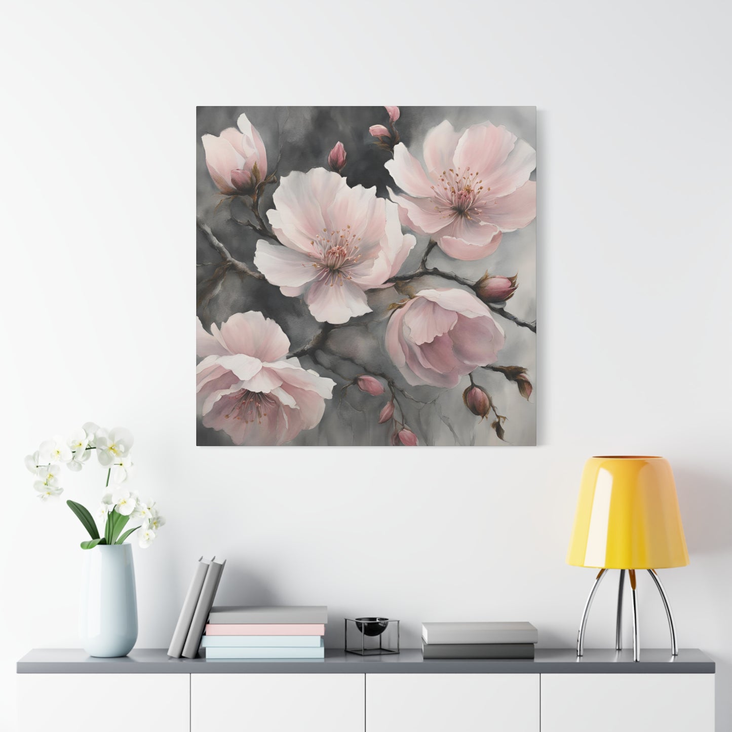 Cherry Blossom Matte Canvas Art – Elegant Floral Wall Décor | Crafted Canvass