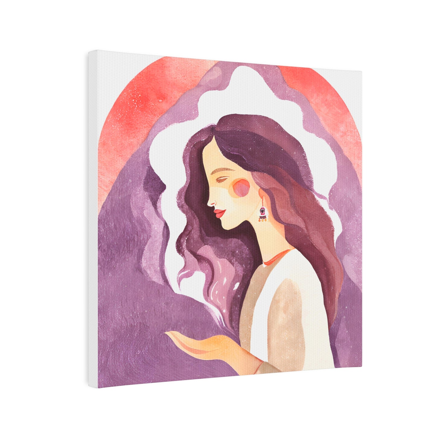 Artistic Canvas Photo Tile with Woman Illustration - Perfect Gift for Home Decor