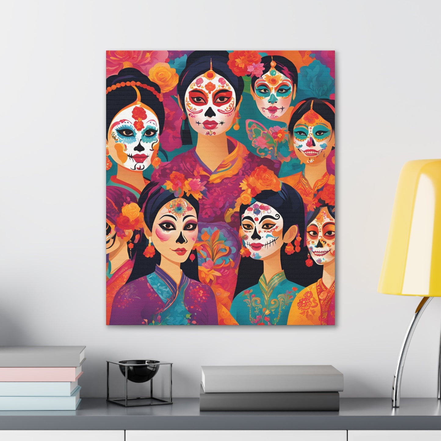 Vibrant Day of the Dead Canvas Gallery Wraps - Celebrating Life and Heritage