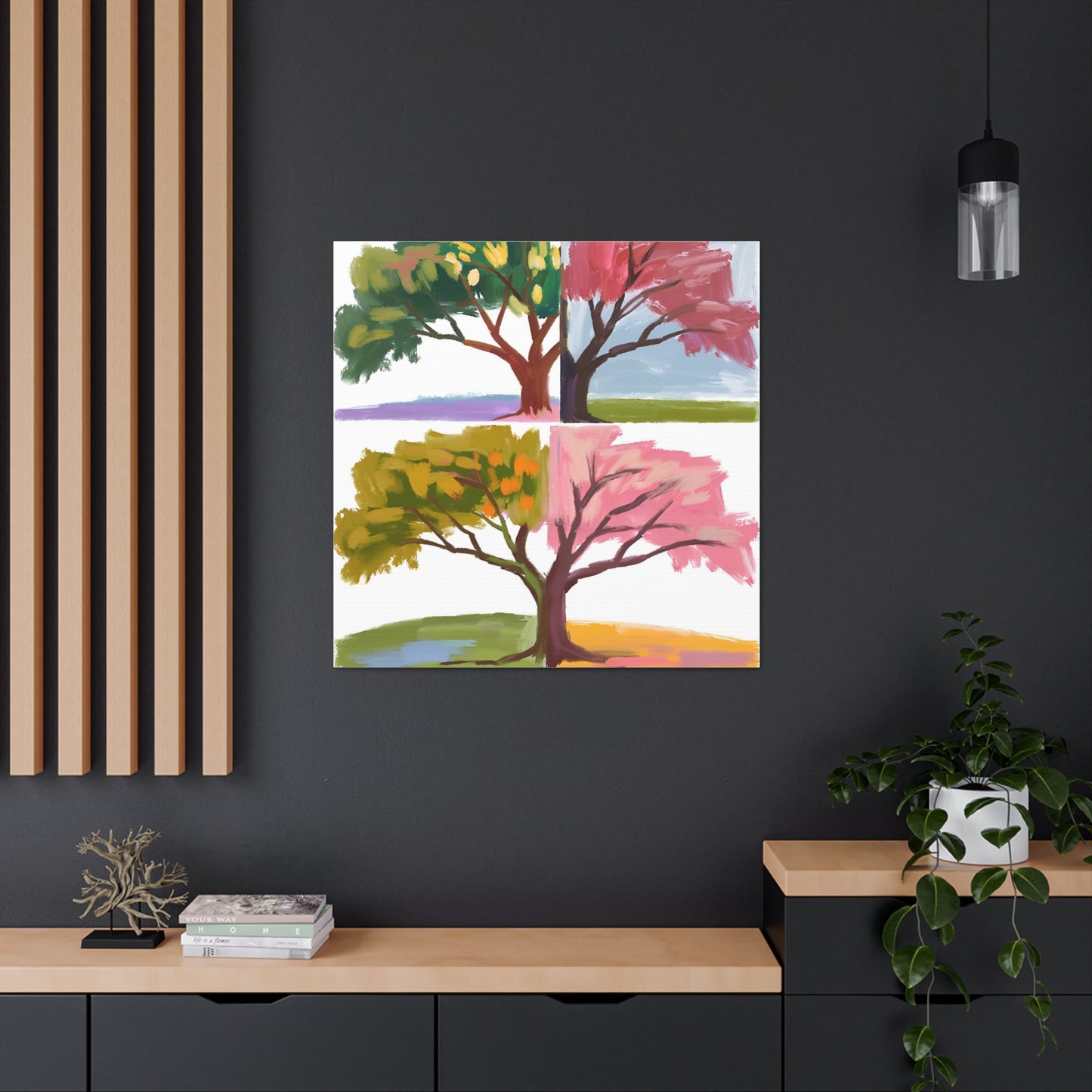 Four Seasons Tree Canvas Gallery Wraps – Nature-Inspired Home Decor