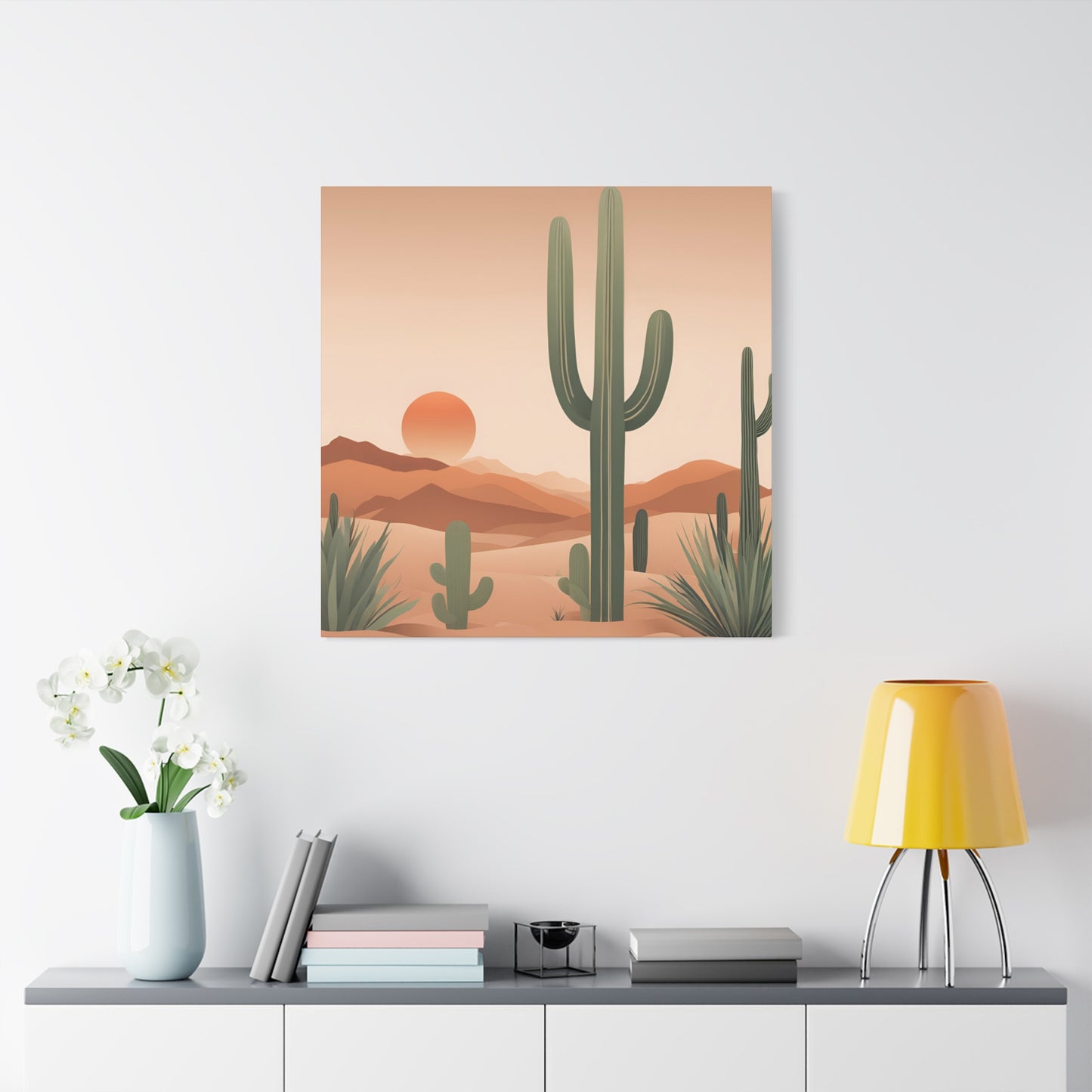 Desert Sunset Art Canvas - Stunning Landscape Wall Decor for Modern Homes