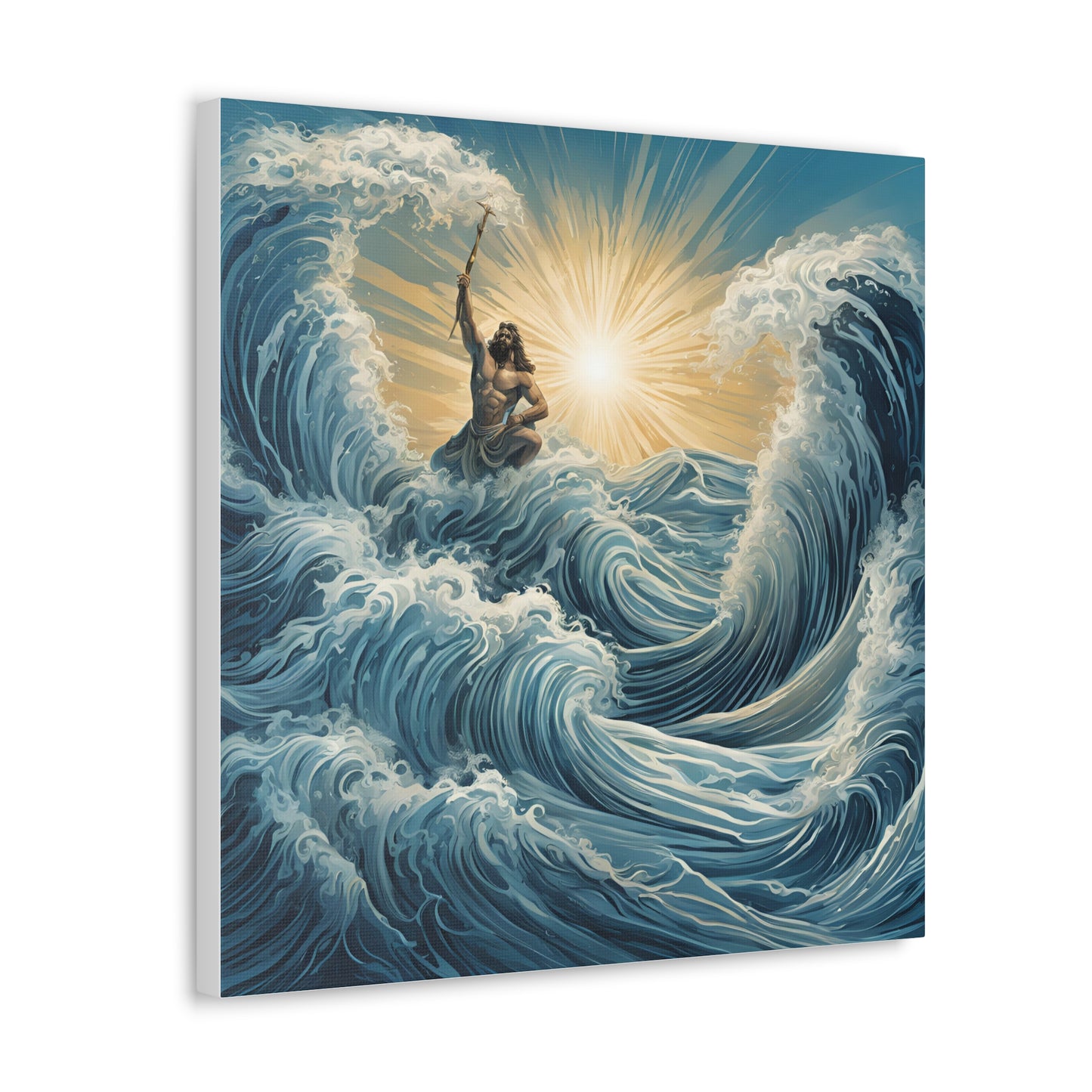 Majestic Canvas Gallery Wrap - Oceanic Waves & Sunlight