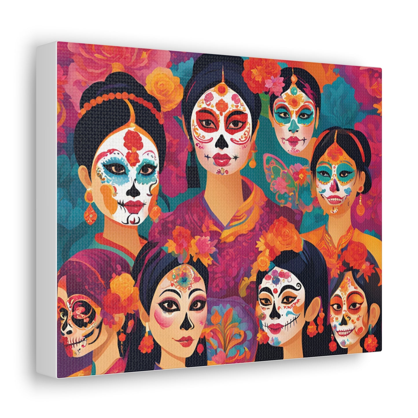 Vibrant Day of the Dead Canvas Gallery Wraps - Celebrating Life and Heritage