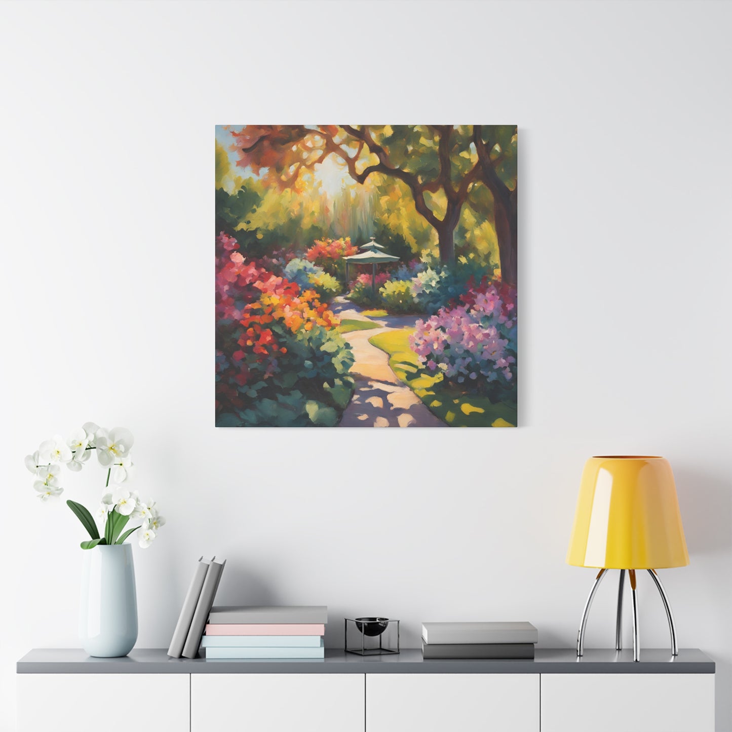 Vibrant Garden Path Canvas Artwork