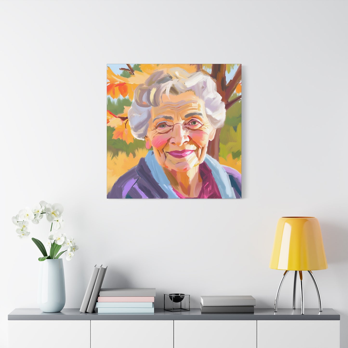 Inspirational Grandma Canvas Art - 12x12" Stretched Wall Decor for Family Love