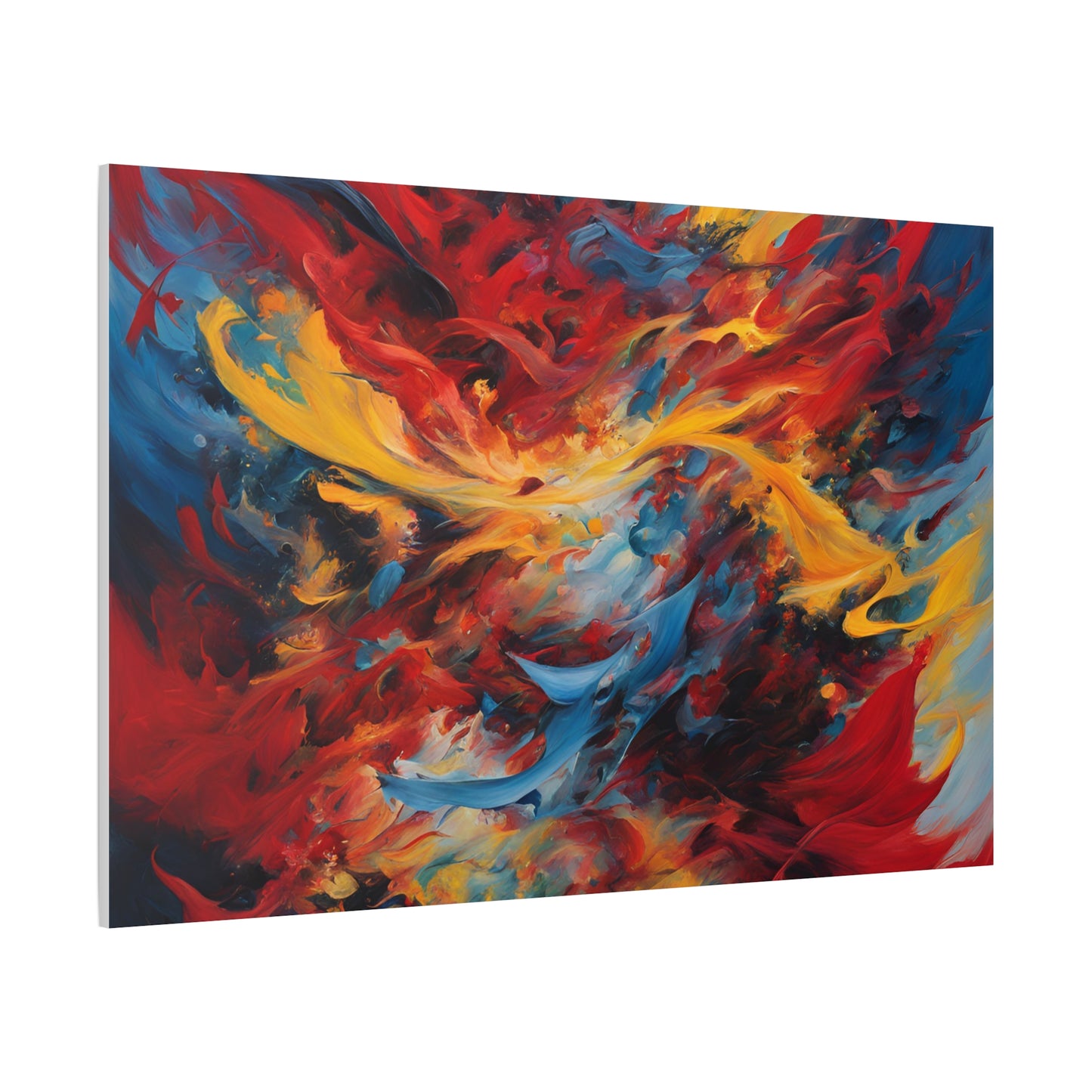 Vibrant Abstract Canvas Wall Art - Colorful Flame Design