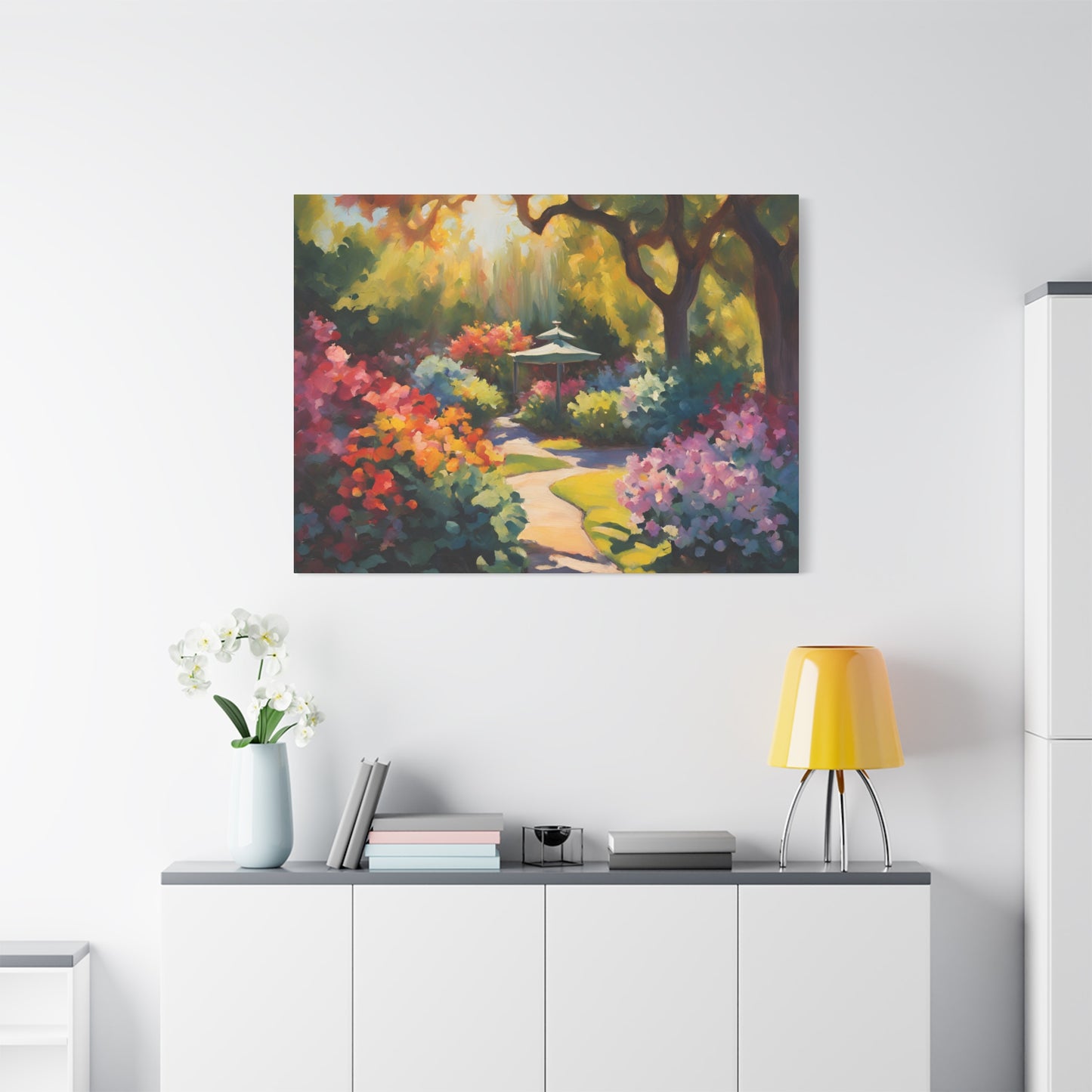 Vibrant Garden Path Canvas Artwork