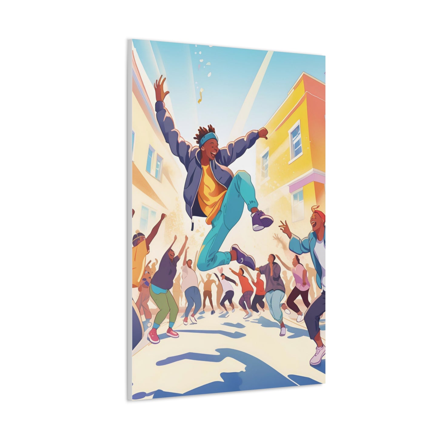 Vibrant Street Performer Celebration Canvas Gallery Wrap