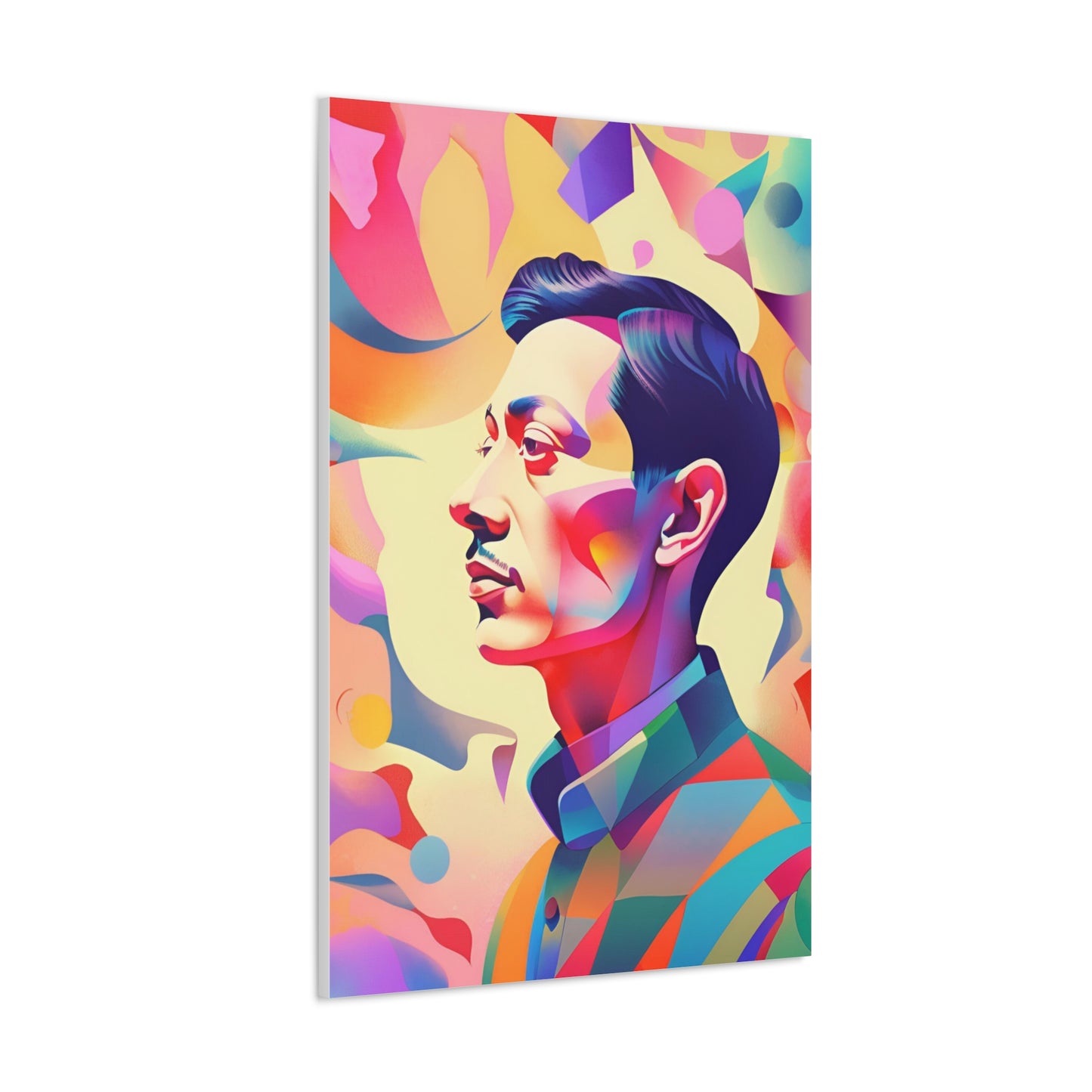 Vibrant Canvas Gallery Wrap - Abstract Male Portrait Art