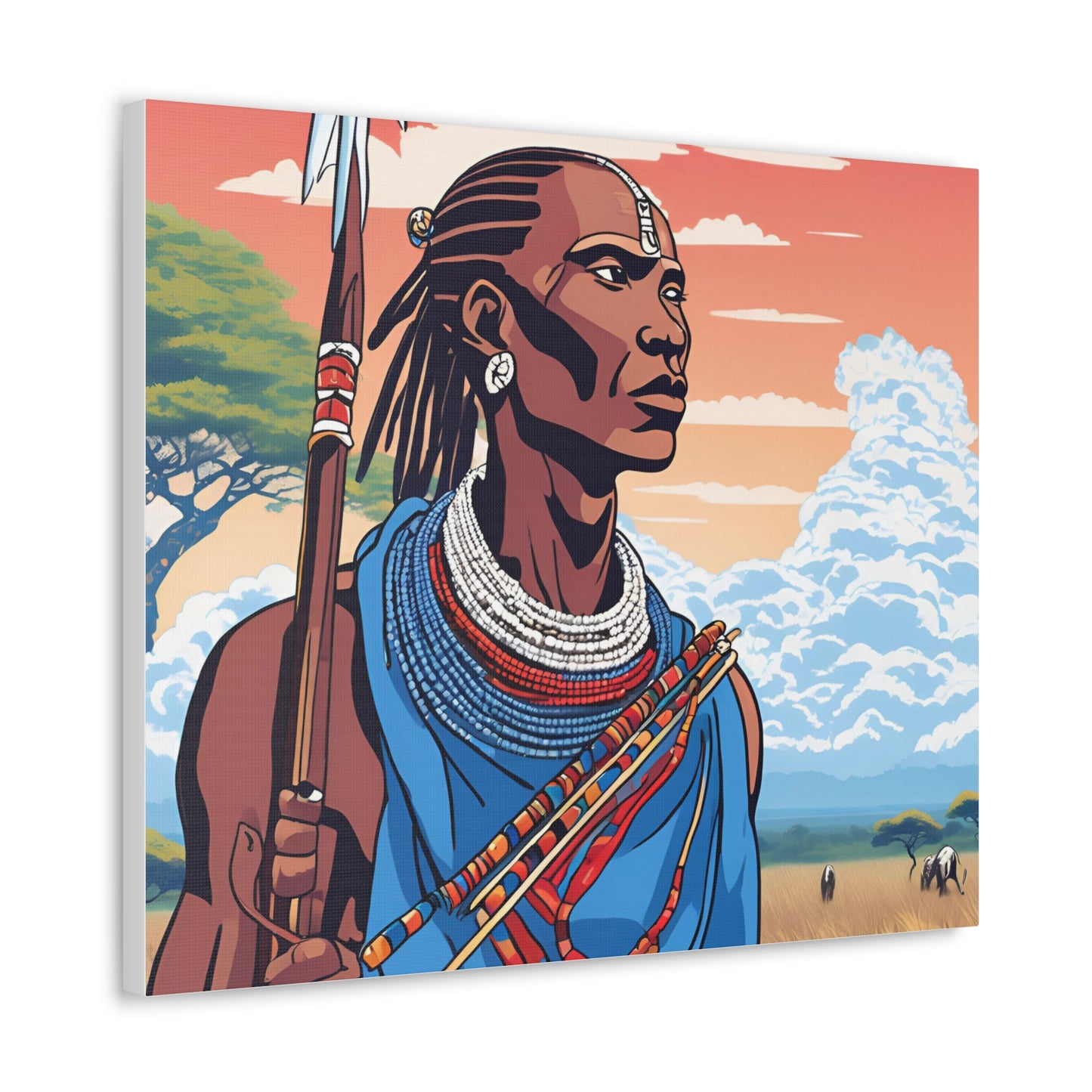 Canvas Gallery Wrap - African Warrior Artwork