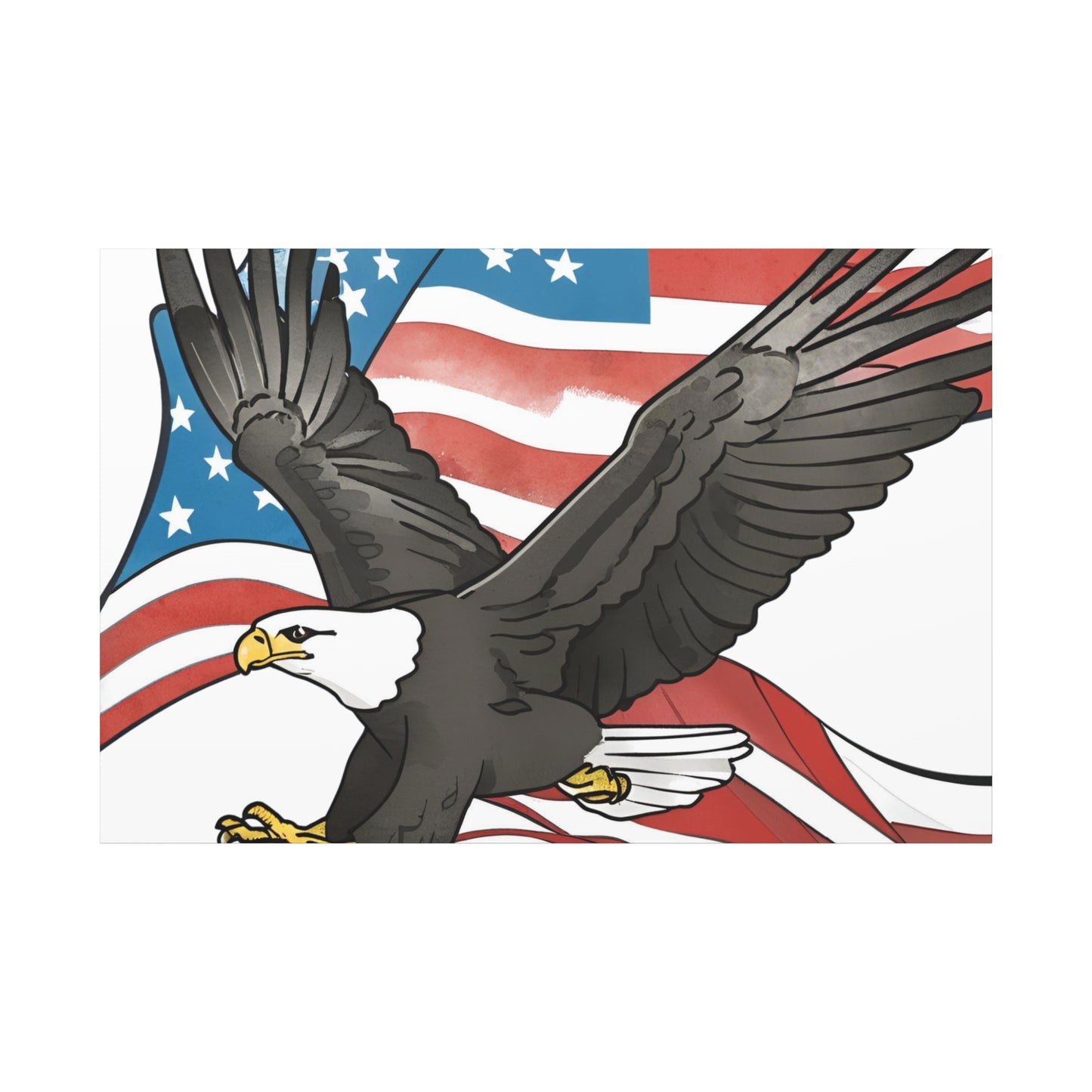 Patriotic Eagle Canvas Wall Art