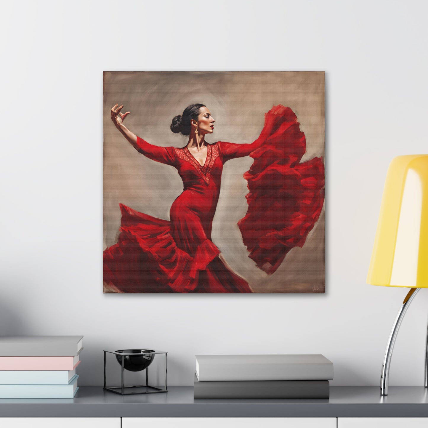 Elegant Flamenco Dancer Canvas Gallery Wrap - Vibrant Wall Art for Dance Lovers