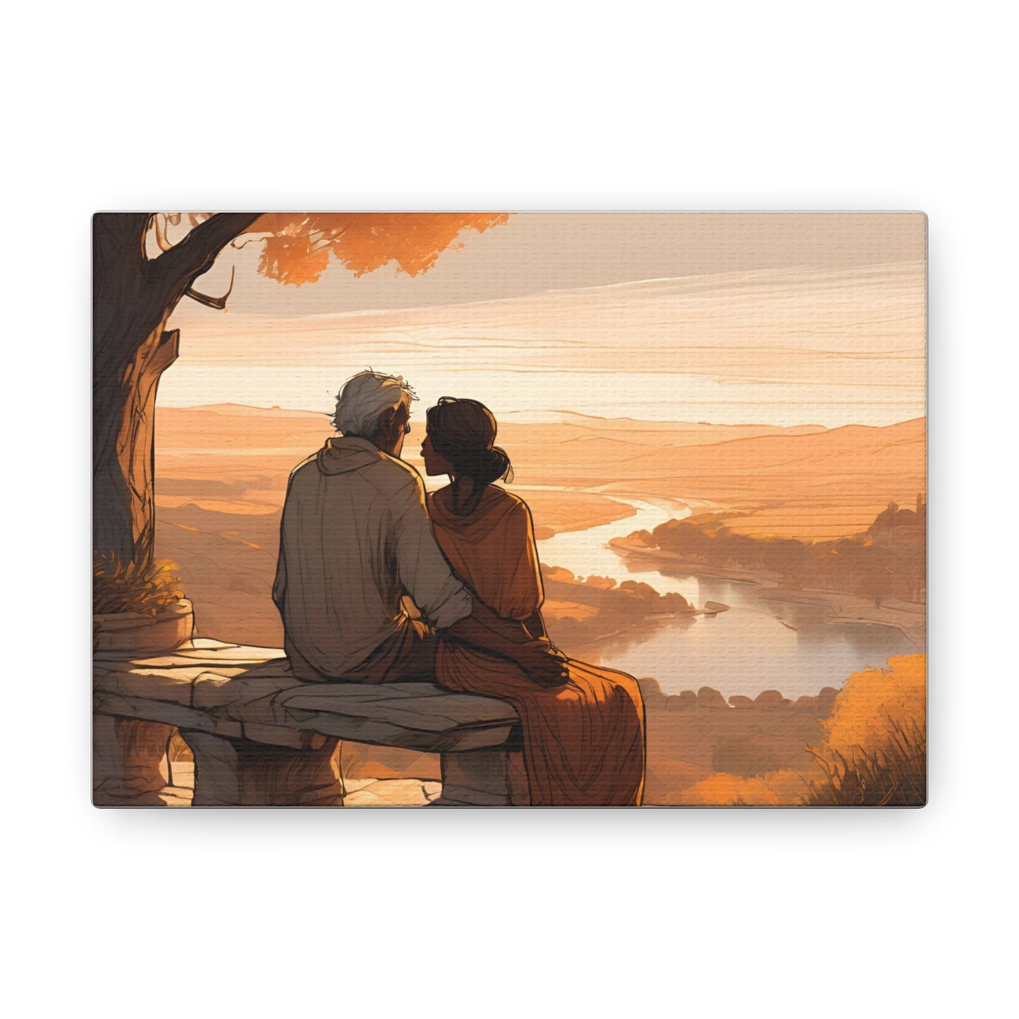 Romantic Canvas Gallery Wrap - Sunset Couple Wall Art