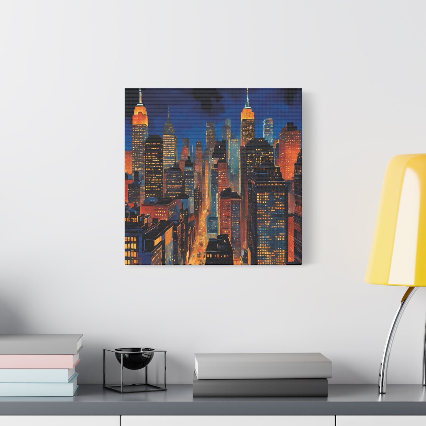 New York City Nightscape Matte Canvas Print – Stunning Skyline Art for Home & Office