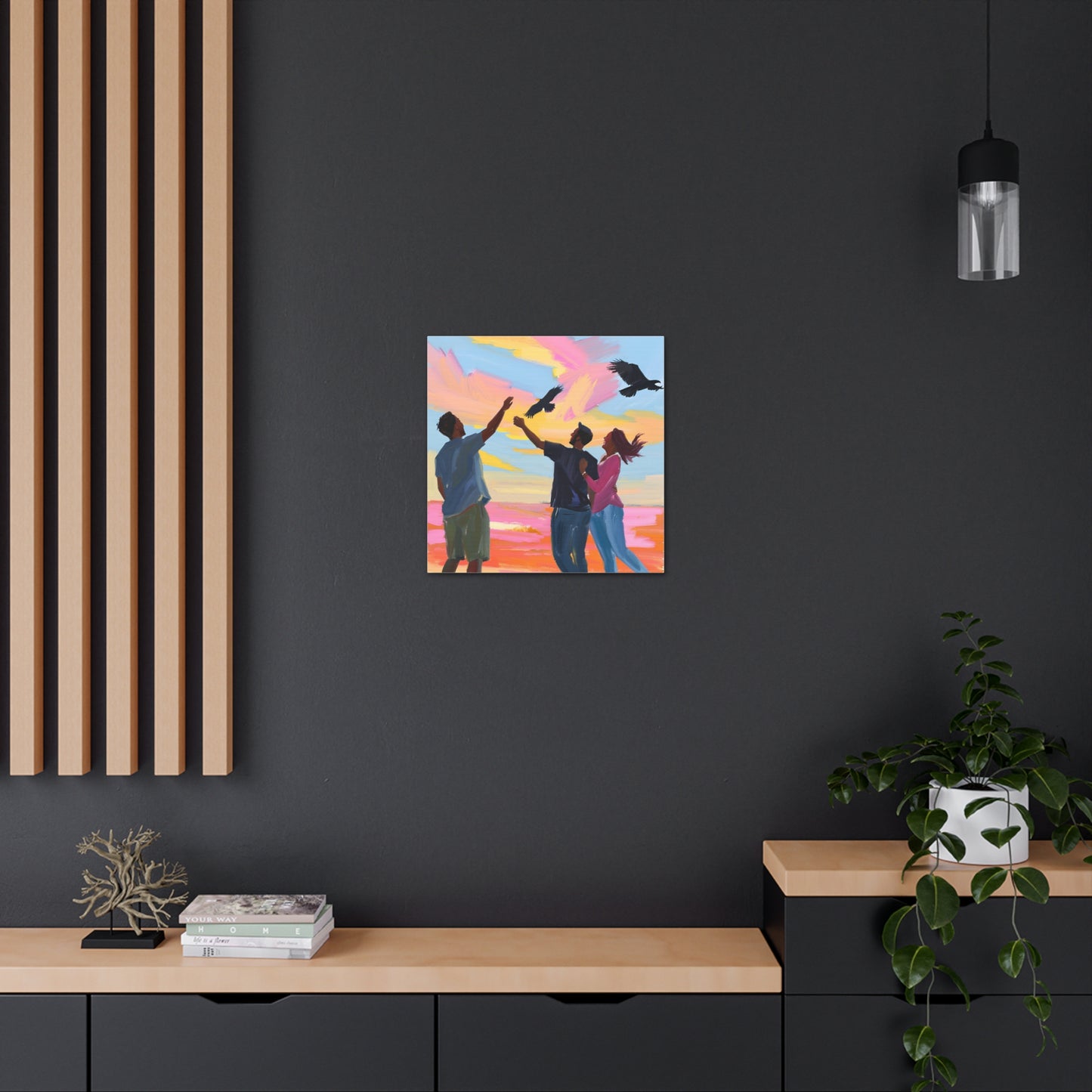 Colorful Canvas Gallery Wraps - Family Bonding & Freedom Art Joyful