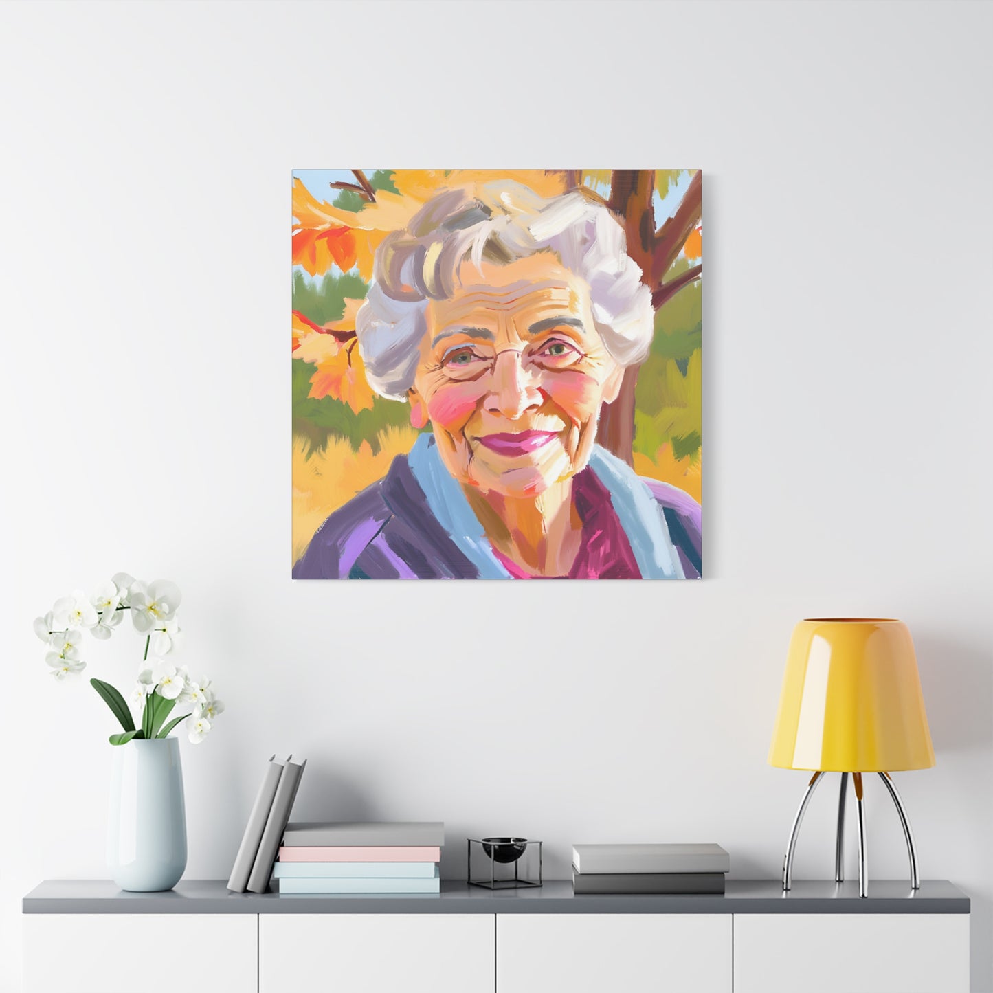 Inspirational Grandma Canvas Art - 12x12" Stretched Wall Decor for Family Love