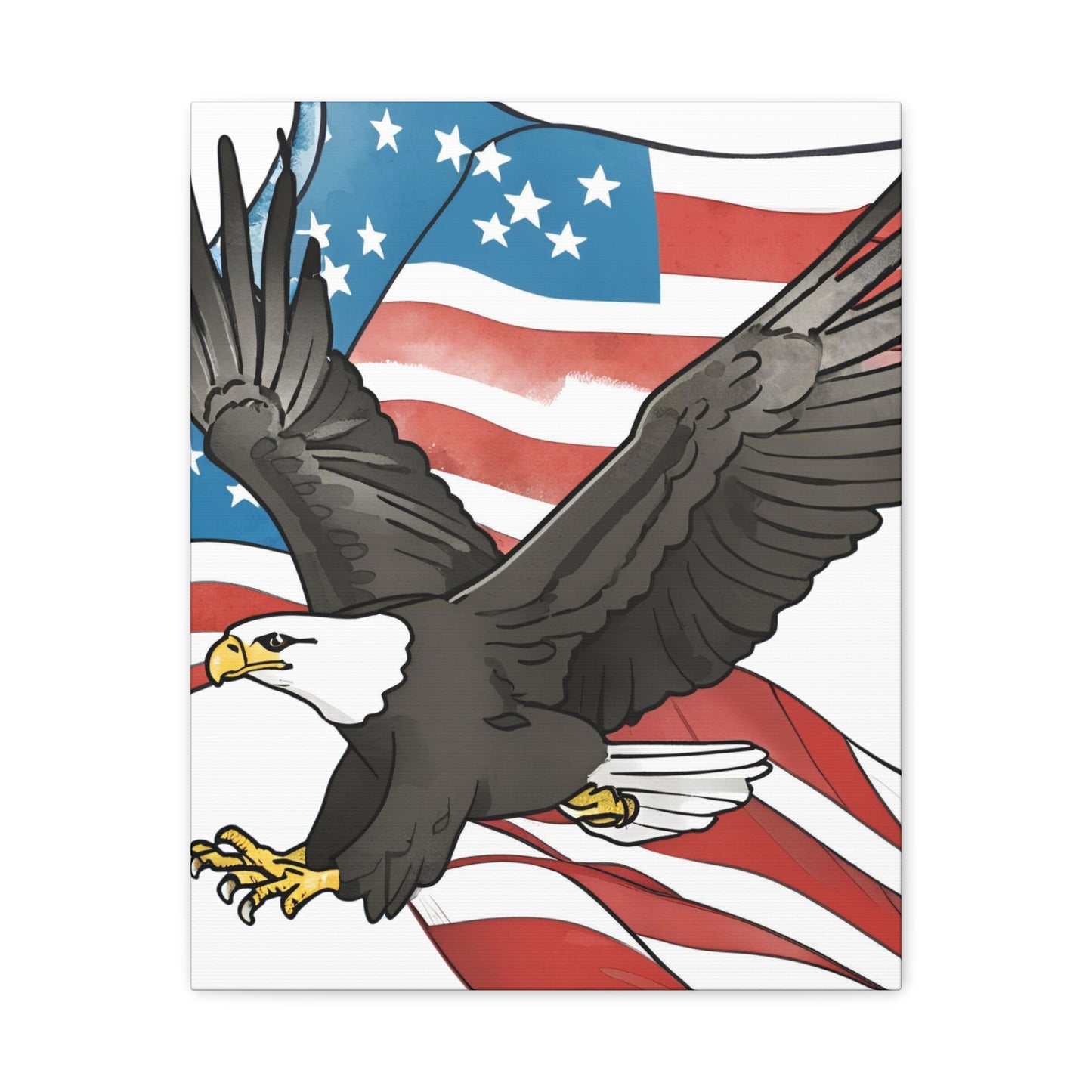 Patriotic Eagle Canvas Wall Art