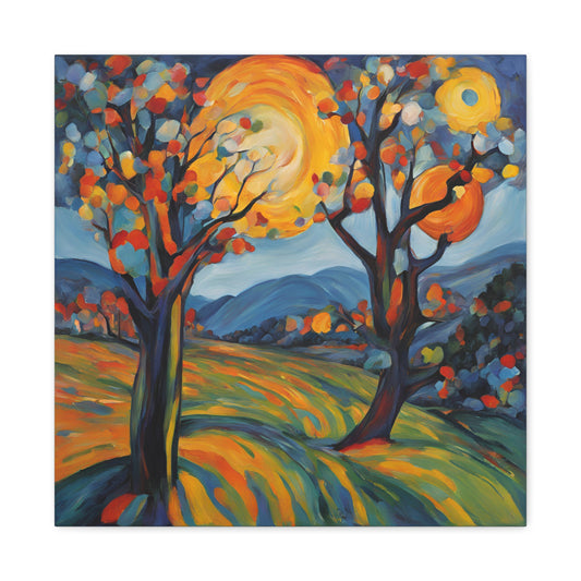 Colorful Expressionism Tree Canvas Art - Matte Stretched Wall Decor