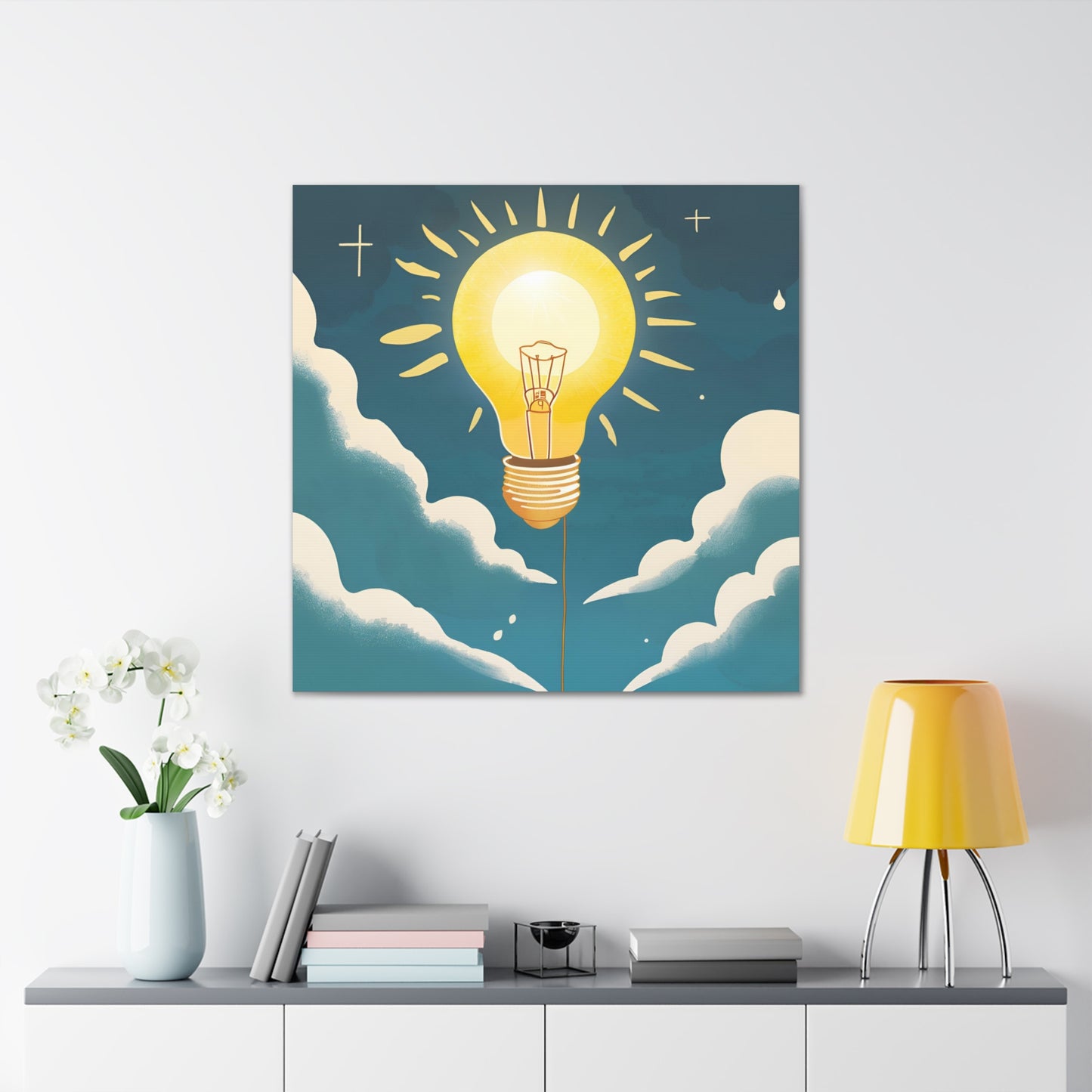 Canvas Gallery Wrap - The Sun as a Lightbulb Wall Art