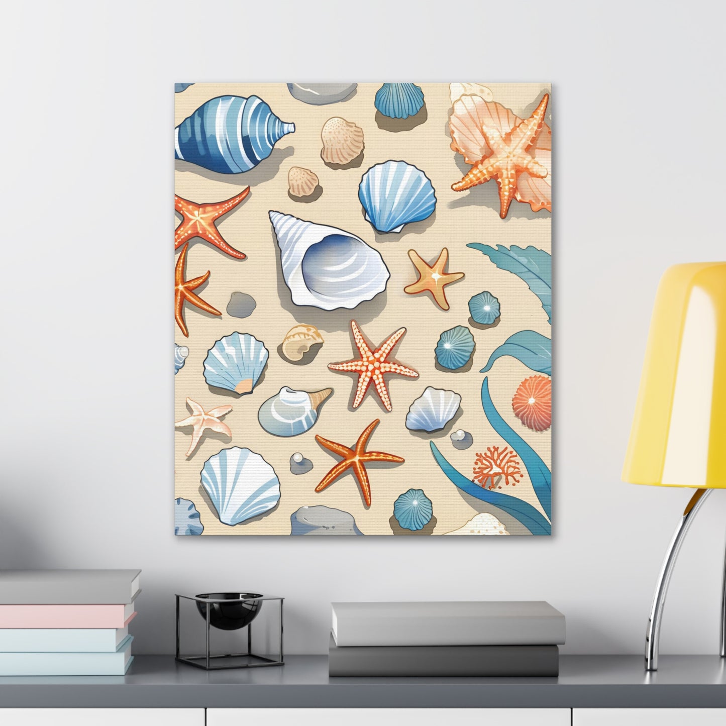 Coastal Seashell Canvas Gallery Wrap - Nautical Wall Art for Beach Lovers